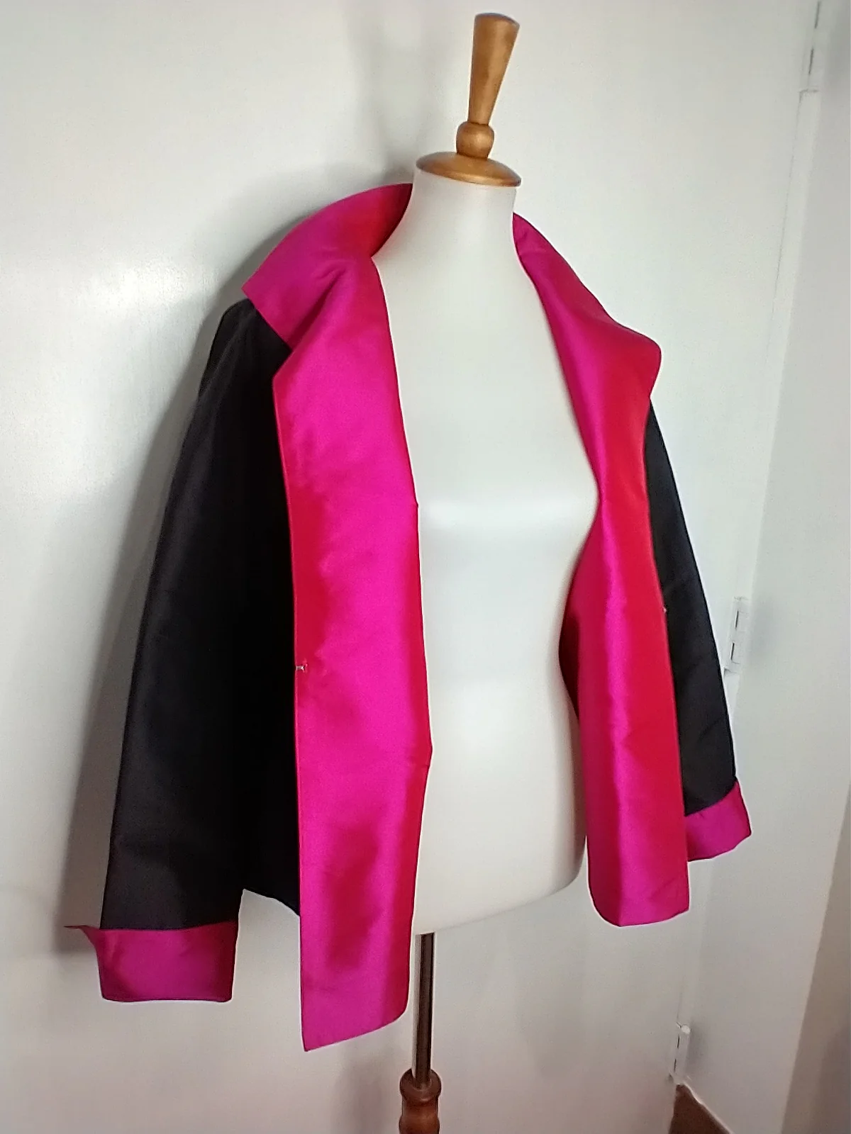 Fuschia And Black Reversible Jacket - Image 6