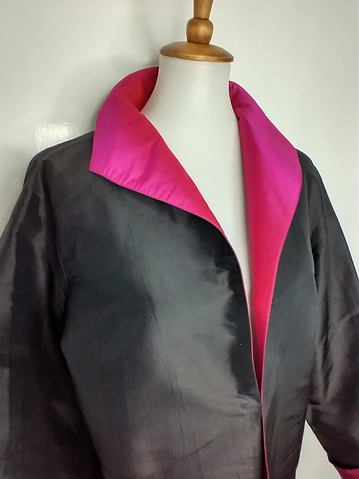 Fuschia And Black Reversible Jacket - Image 7