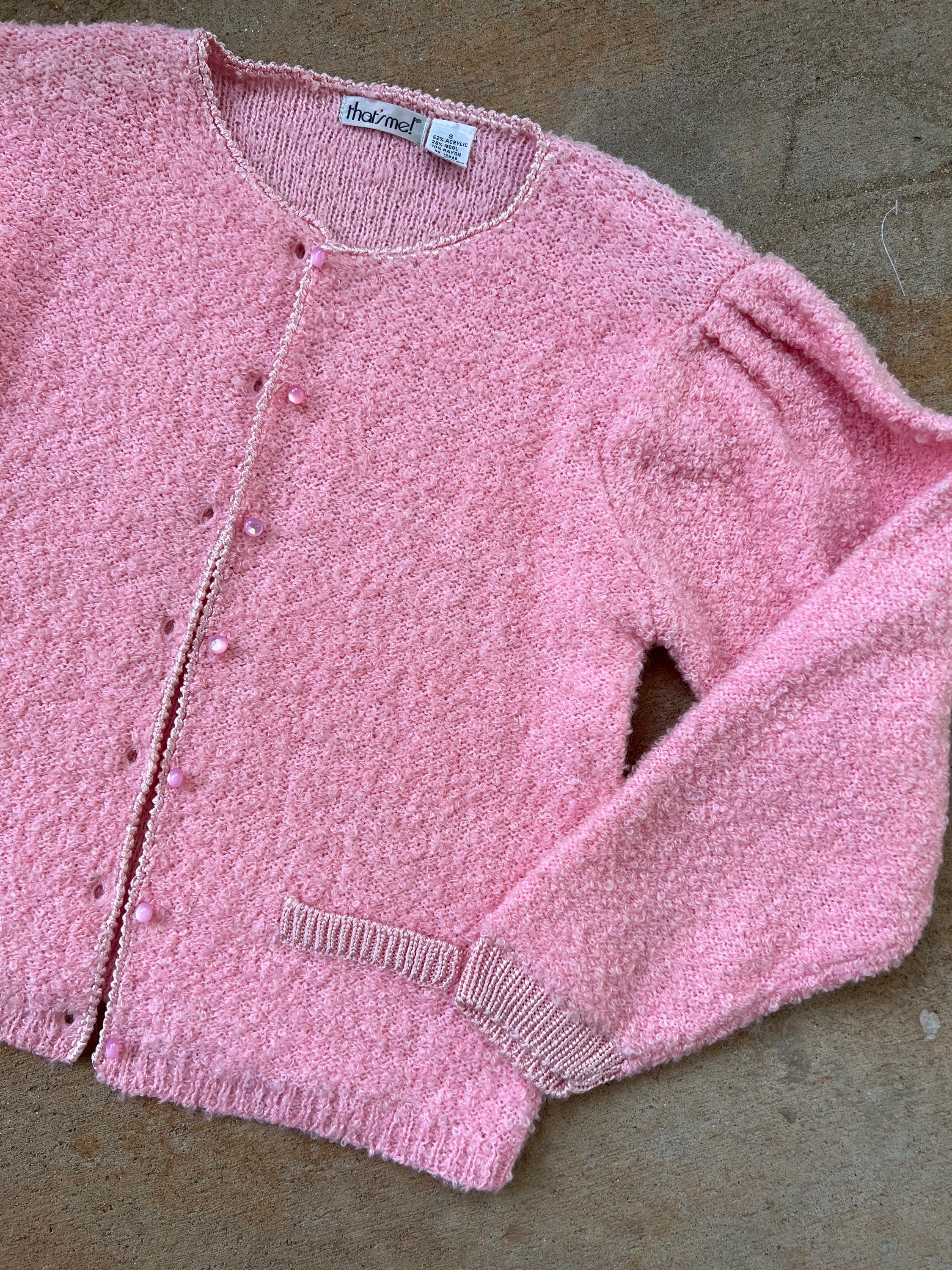 Fuzzy Pink Cardigan - Image 2