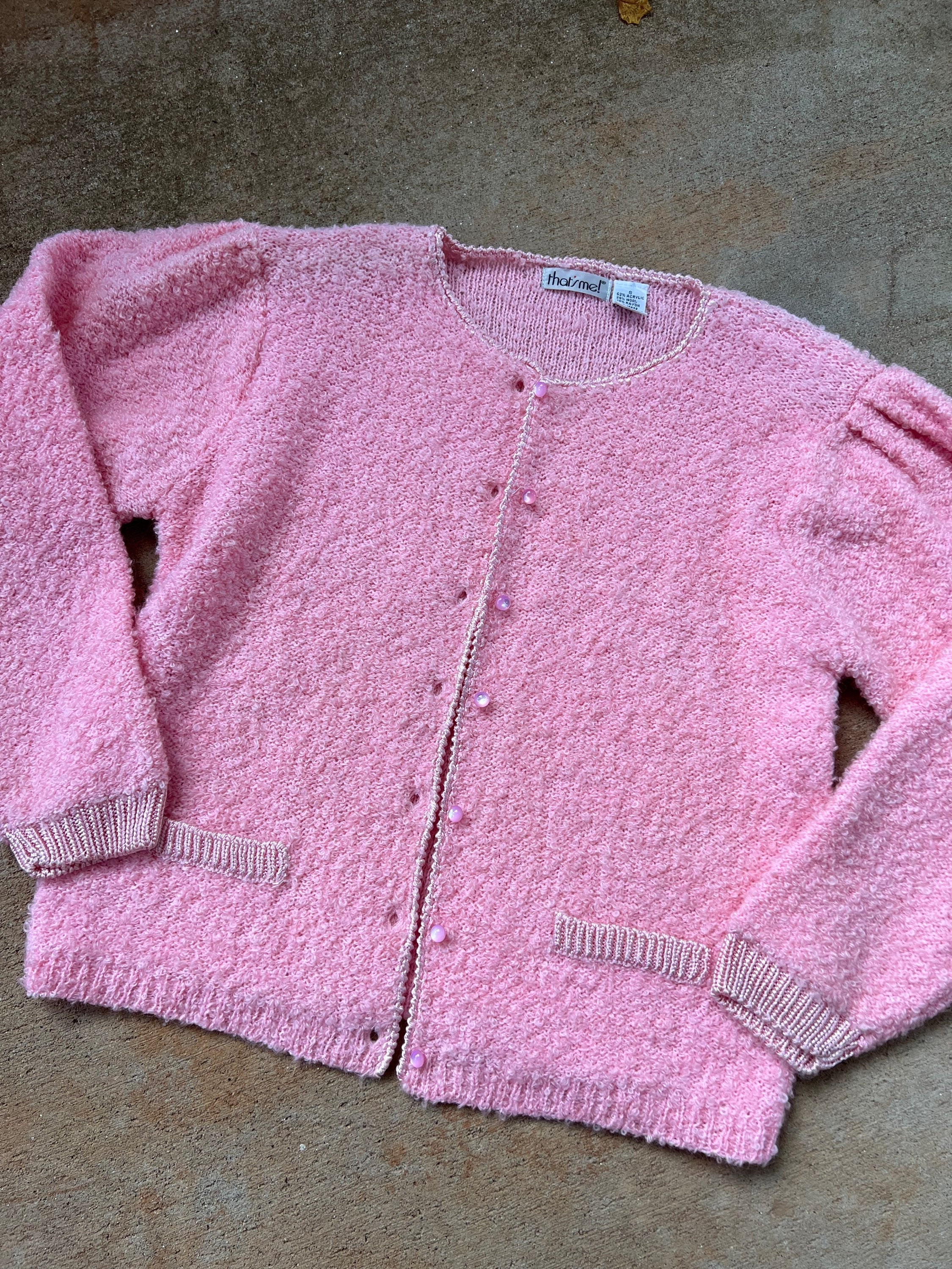 Fuzzy Pink Cardigan - Image 3
