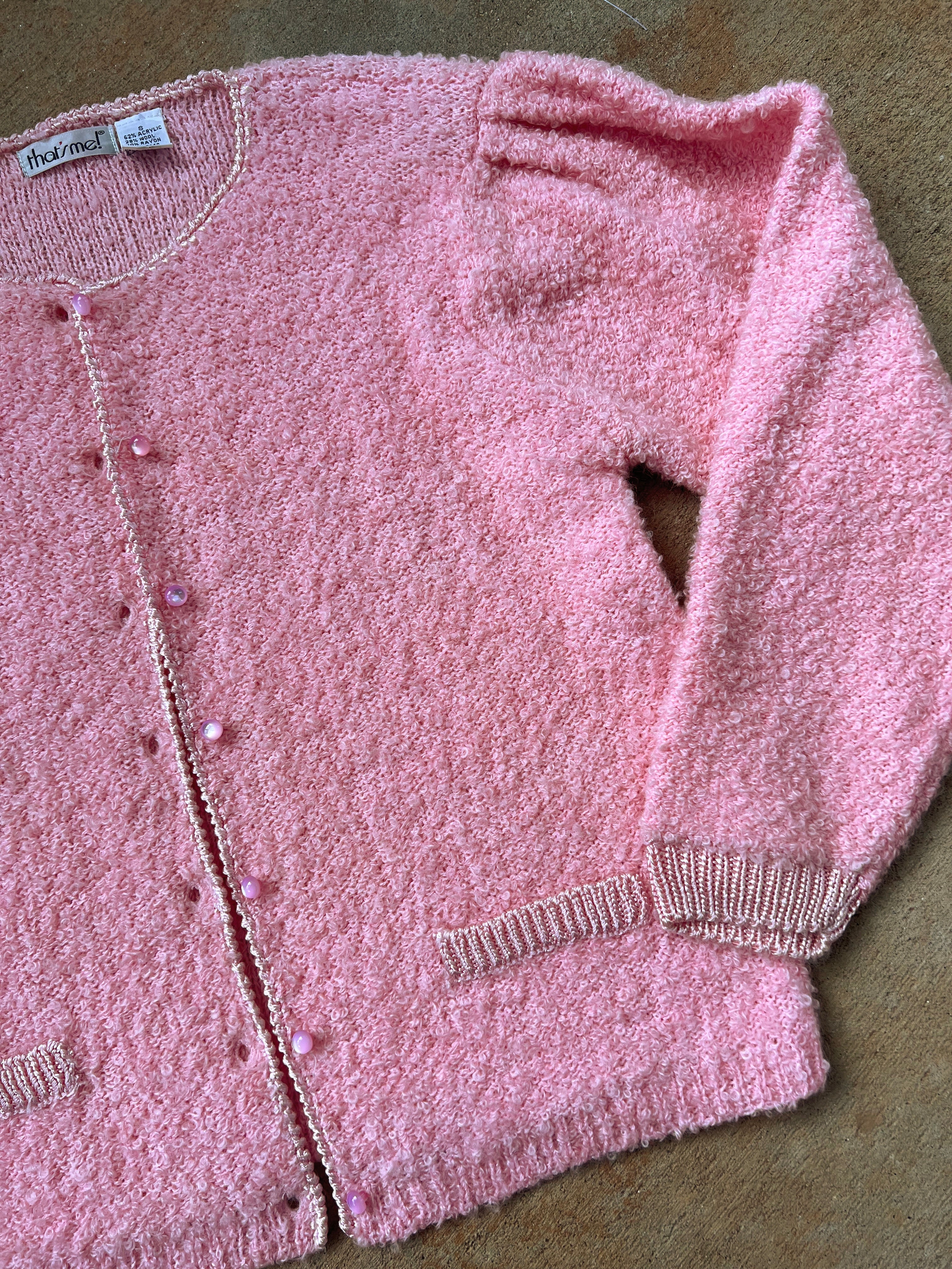 Fuzzy Pink Cardigan - Image 9
