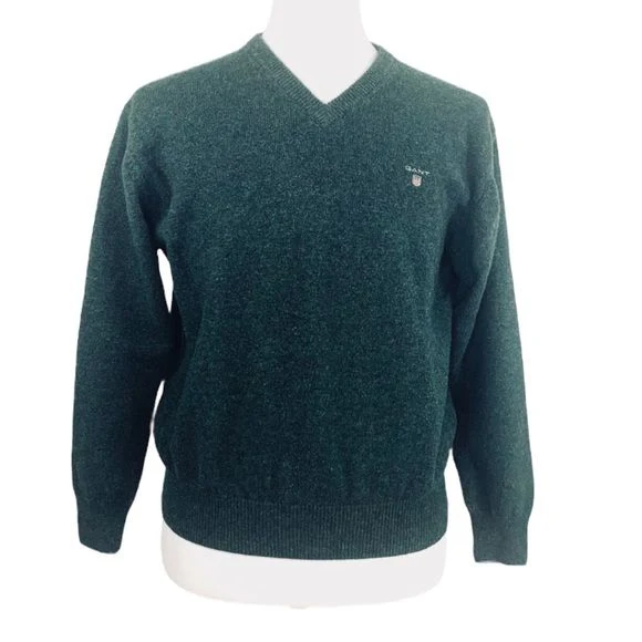 Gant Mens Sweater Palace Superfine Lambswool V-Neck Sweater M by GANT - Image 3