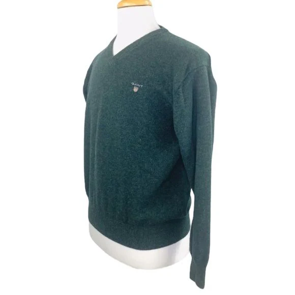 Gant Mens Sweater Palace Superfine Lambswool V-Neck Sweater M by GANT - Image 4