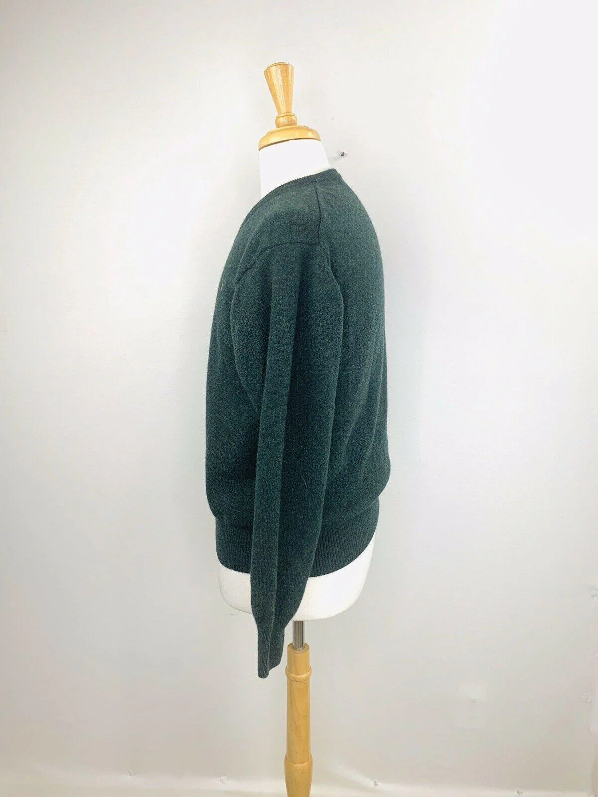 Gant Palace Olive Green Superfine Lambswool V-Neck Sweater by Gant - Image 3