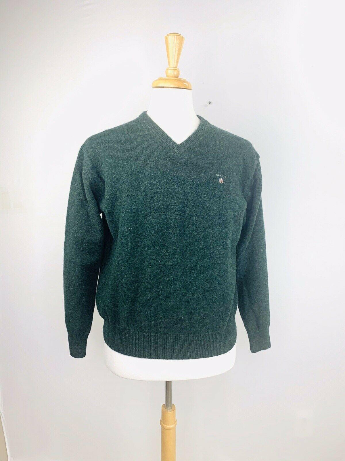 Gant Palace Olive Green Superfine Lambswool V-Neck Sweater by Gant - Image 6