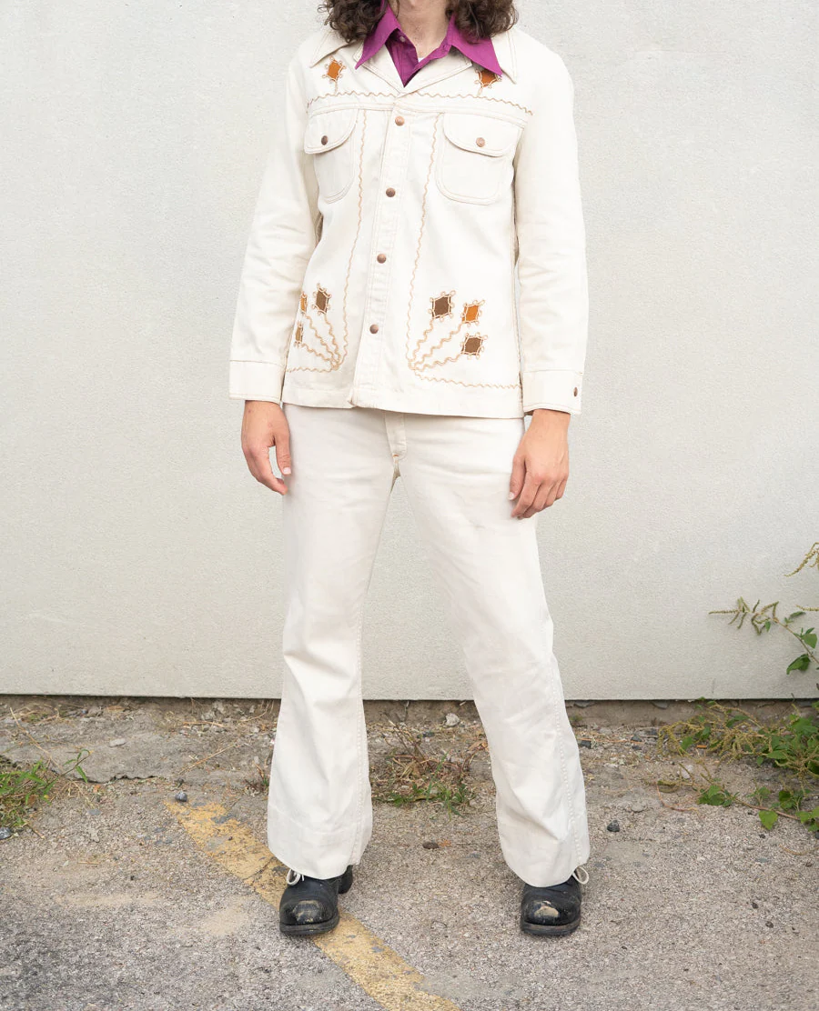 Gaslight Gamblers Set Cotton Twill Jeans and Embroidered Jacket Set by Gaslight Gamblers - Image 2