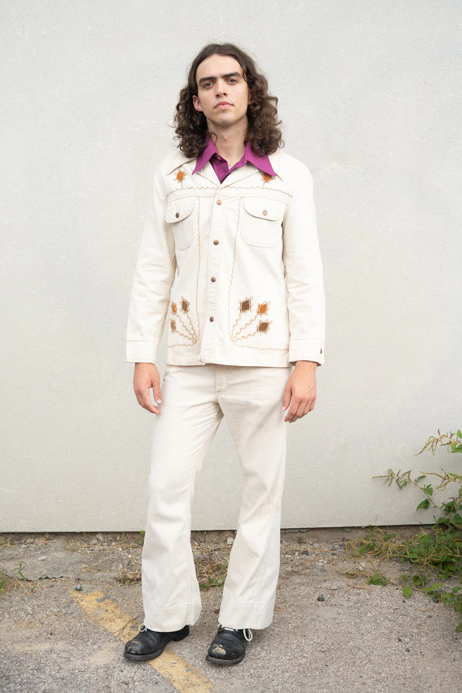 Gaslight Gamblers Set Cotton Twill Jeans and Embroidered Jacket Set by Gaslight Gamblers - Image 4