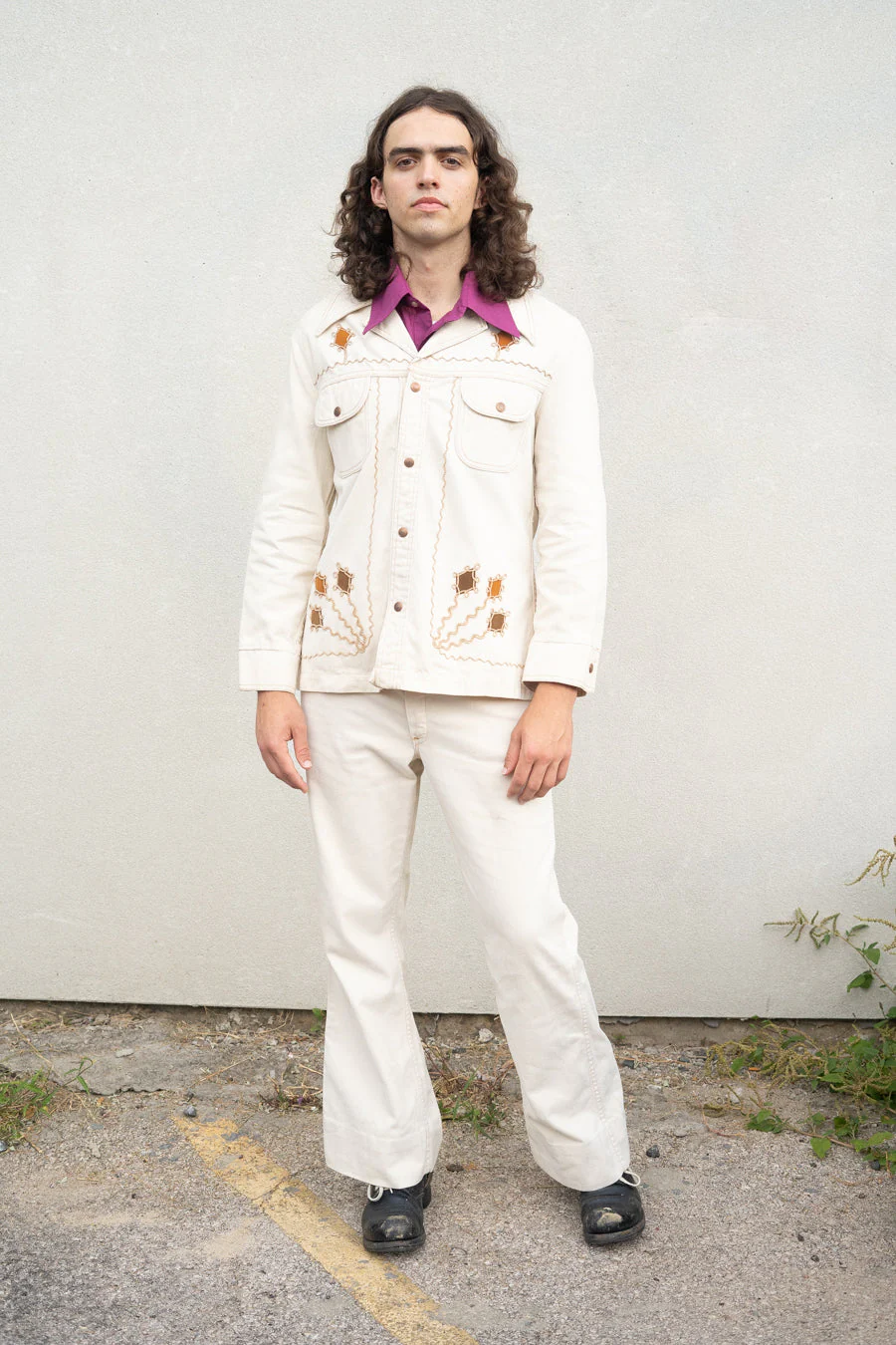 Gaslight Gamblers Set Cotton Twill Jeans and Embroidered Jacket Set by Gaslight Gamblers - Image 5