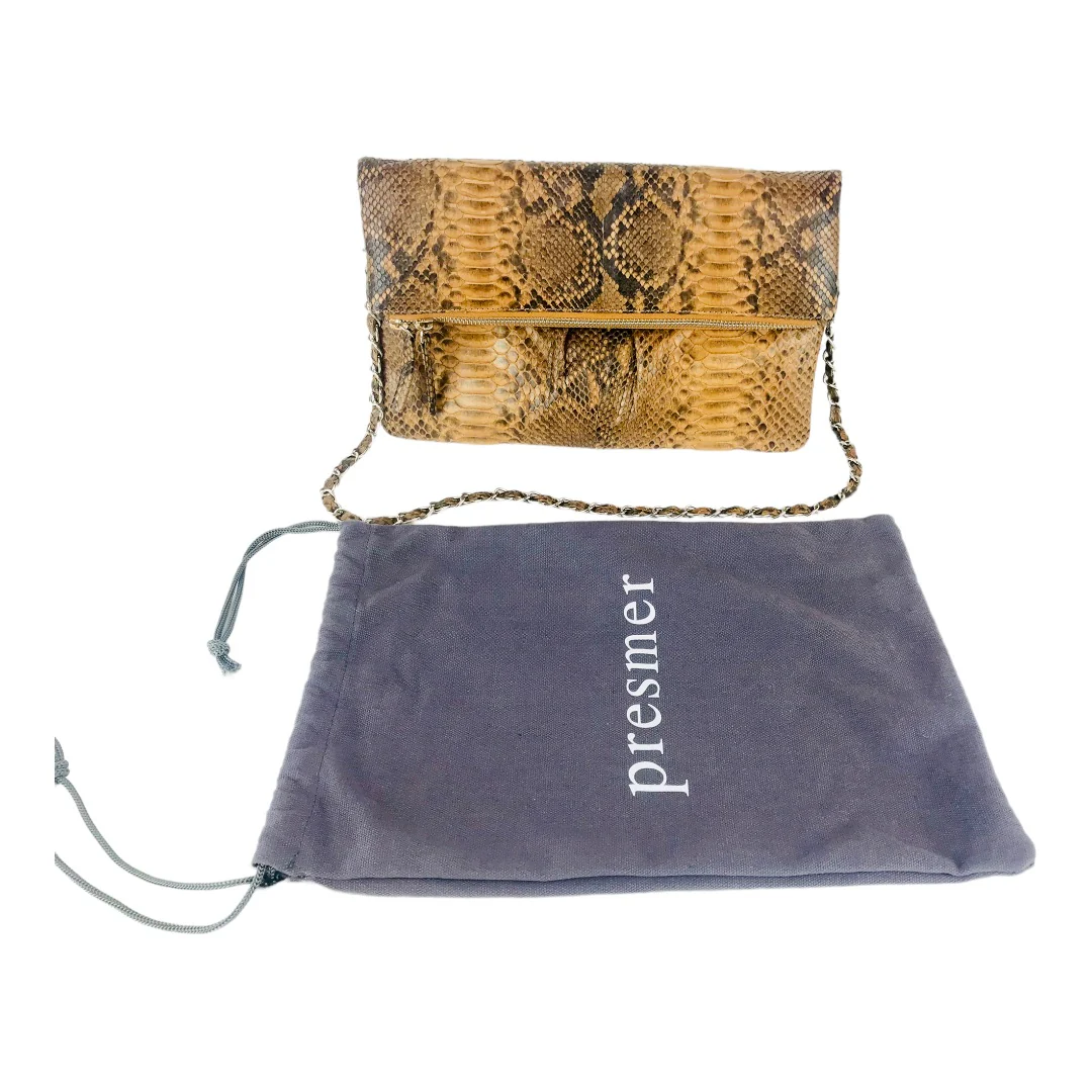 Genuine Python Crossbody Clutch Chain Strap Flap Bag Coco Dust Bag Nwot by Presmer - Image 2