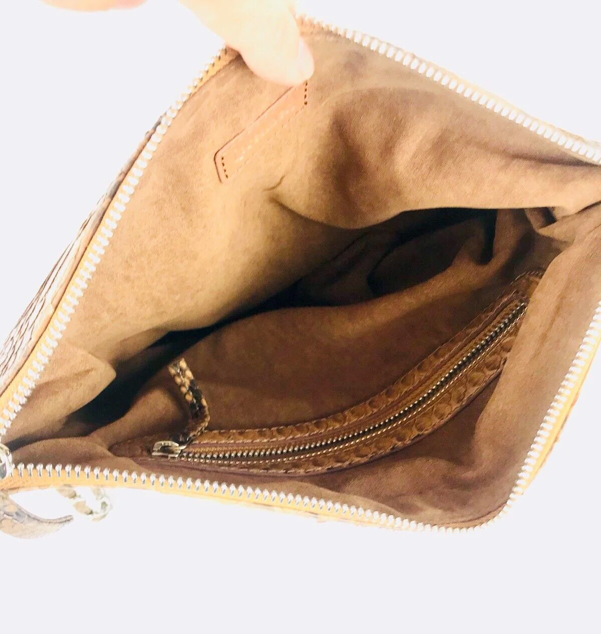Genuine Python Crossbody Clutch Chain Strap Flap Bag Coco Dust Bag Nwot by Presmer - Image 4
