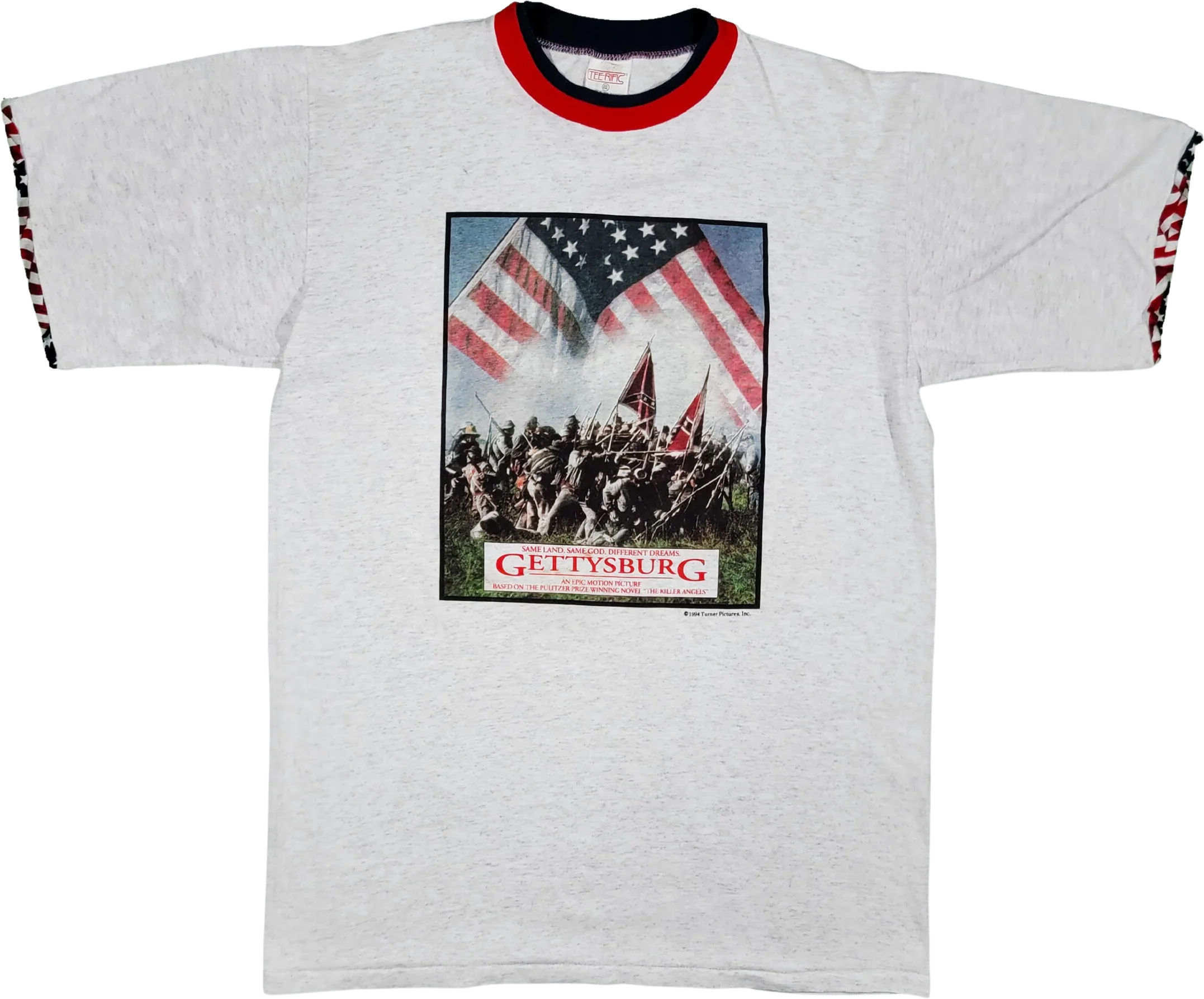 Gettysburg Movie Vintage 90s Turner Pictures T-Shirt Single Stitch Heather Gray Rific Men's Size 2xl