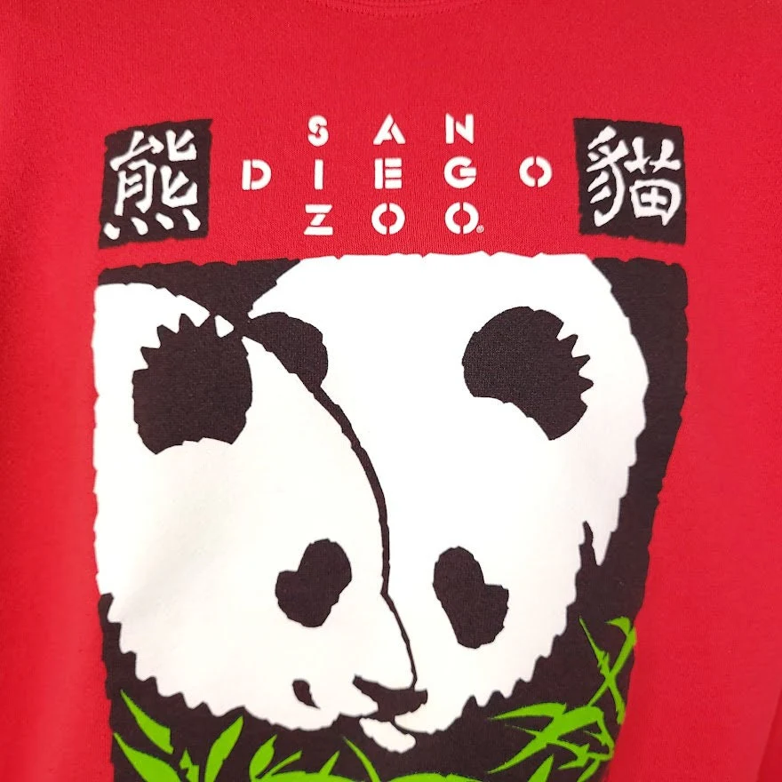 Giant Pandas Sweatshirt Vintage 90s San Diego Zoo Nature Tee Made In Usa Mens Size Medium - Image 2