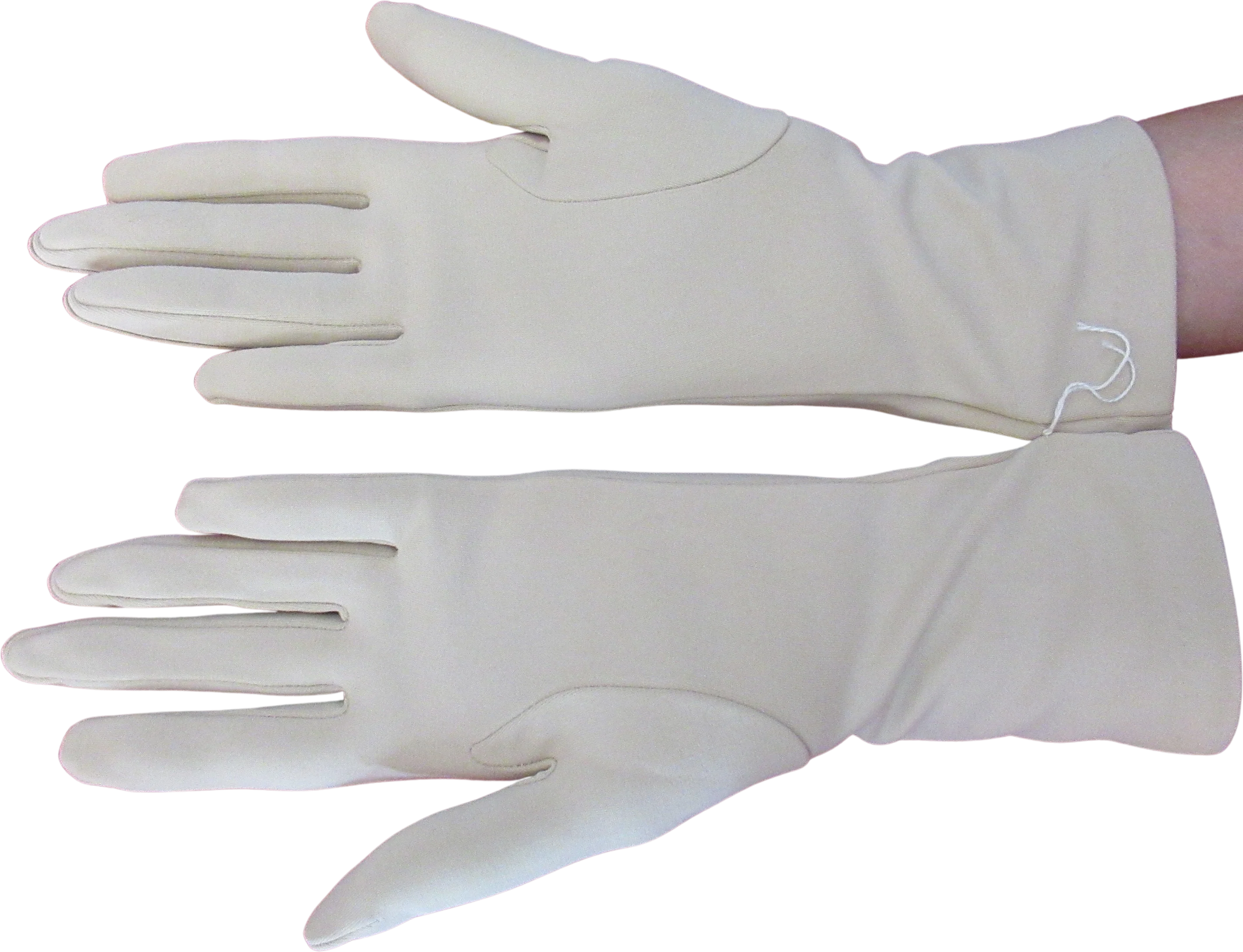 Gloves by Superb 50s Long Beige Nylon Wpl 186 Van Raalte Still Tied Together Mint Vintage Condition by Superb