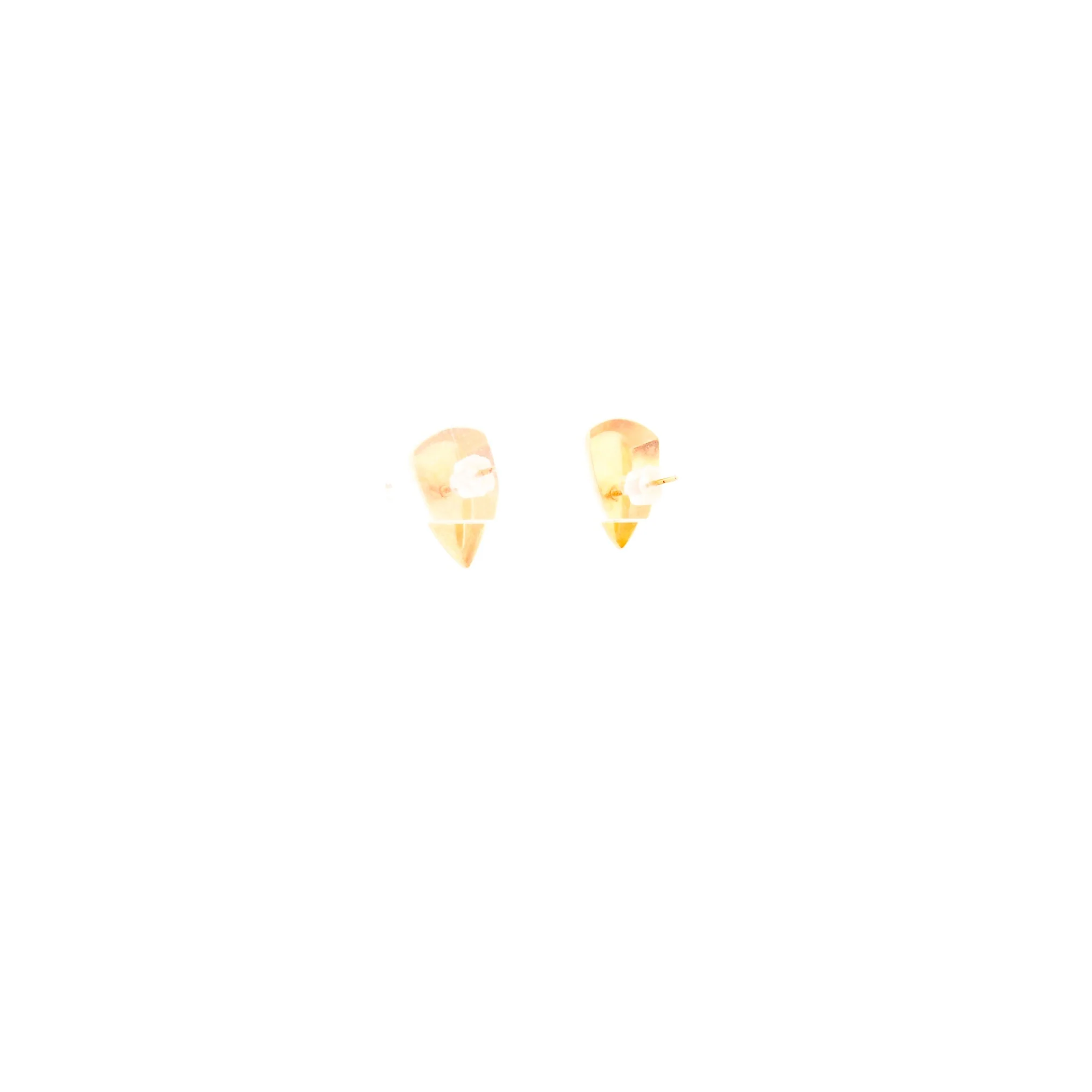 Gold Enamel Triangle 80s Earrings - Image 4