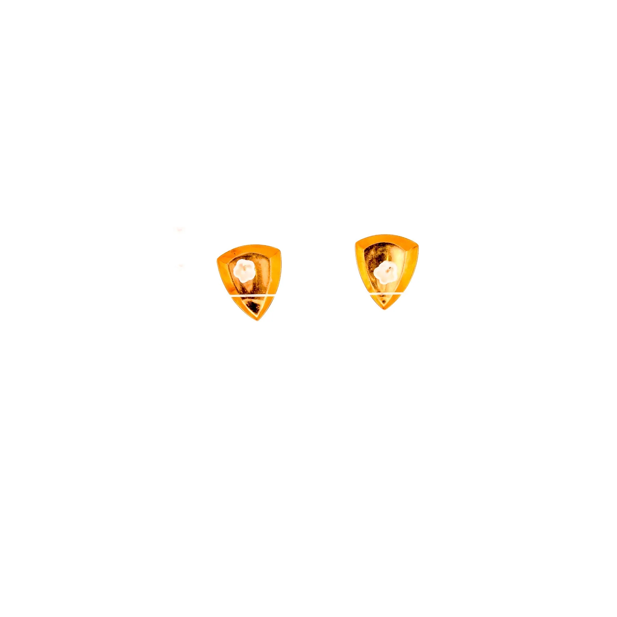 Gold Enamel Triangle 80s Earrings - Image 5