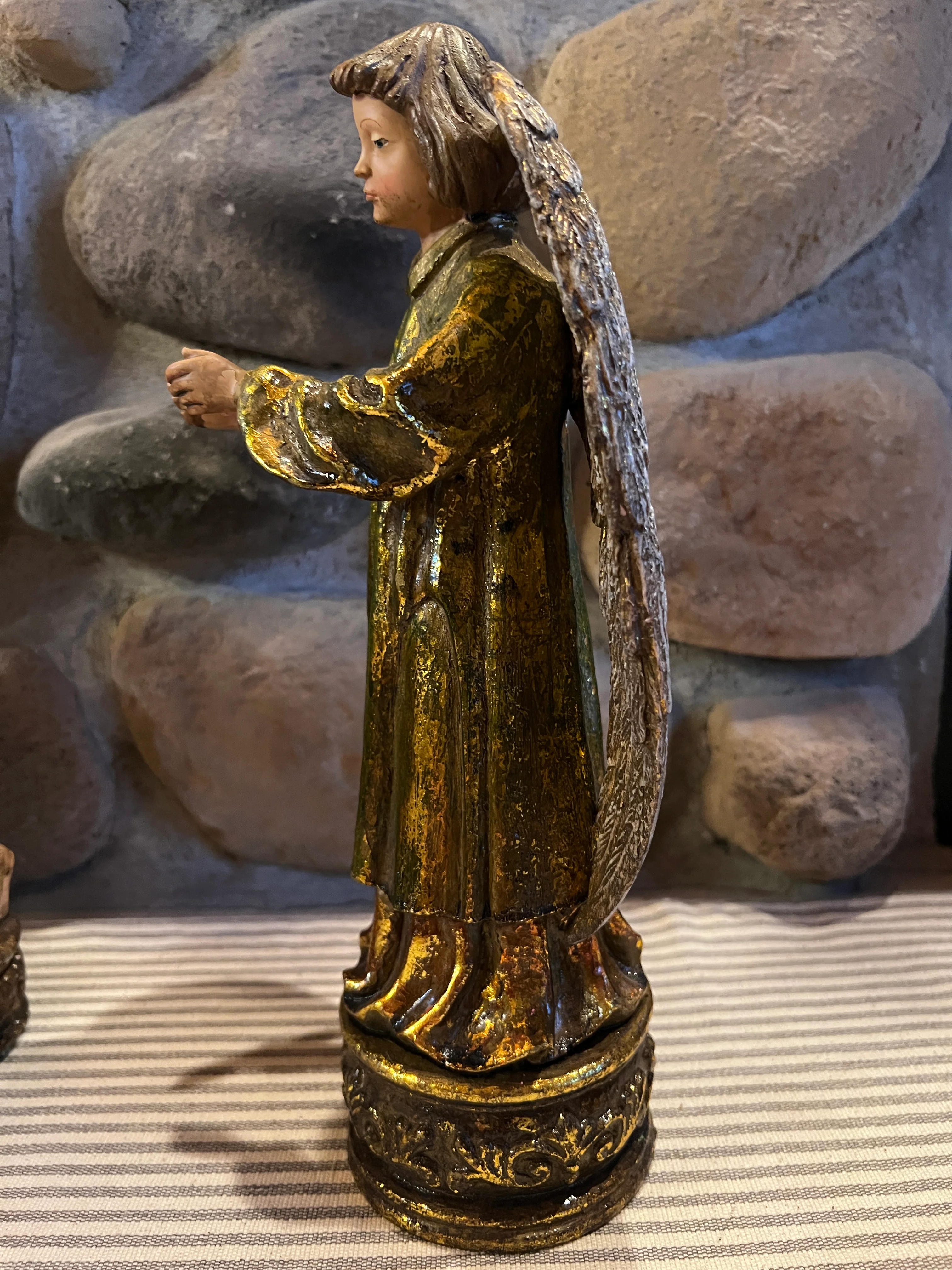 Gold Gilded Angel Set Candleholder Display Angels By Dept. 56 - Image 4