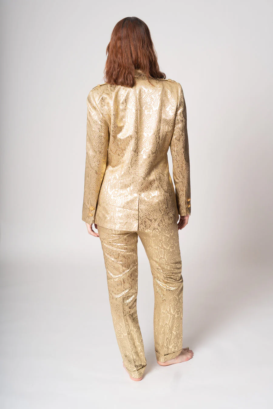 Gold Lamé Serpent Suit by Rena Lange - Image 10