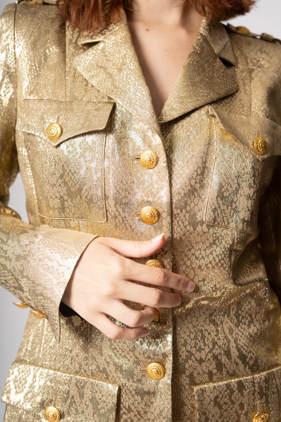Gold Lamé Serpent Suit by Rena Lange - Image 3