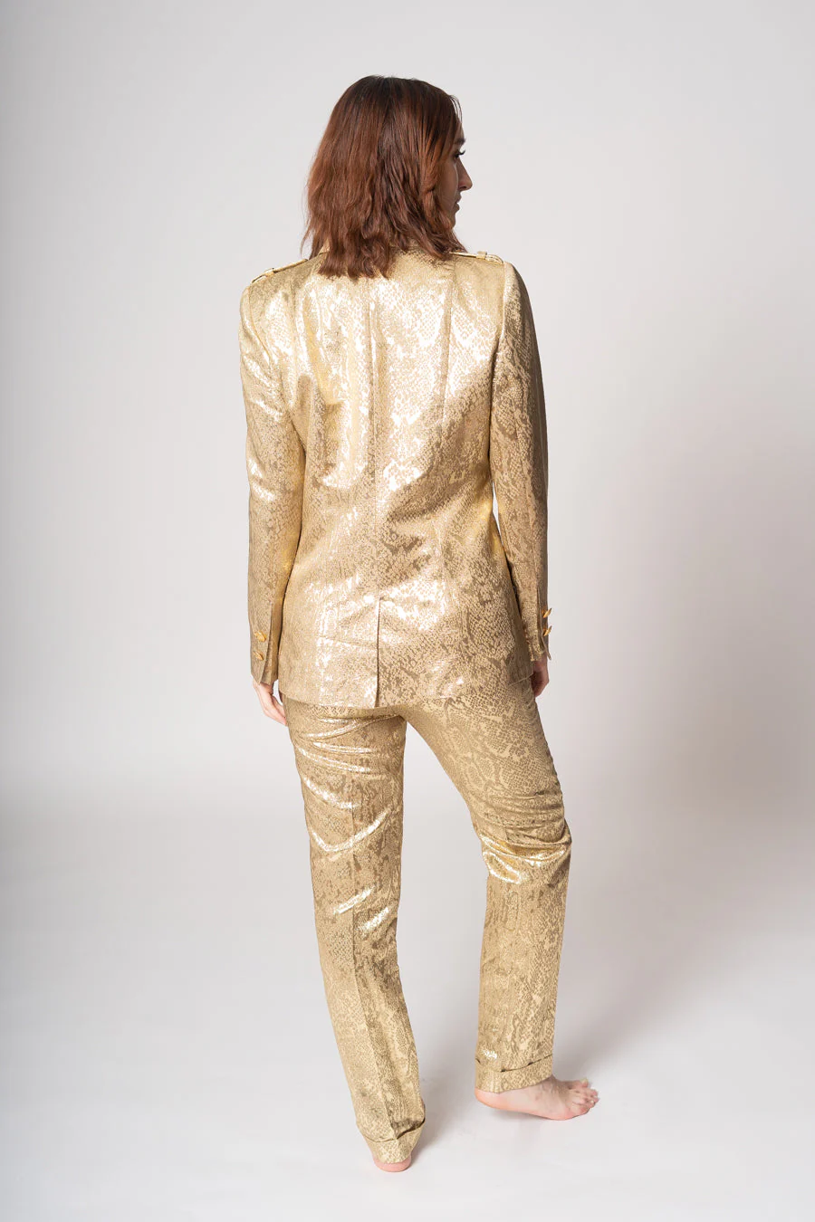 Gold Lamé Serpent Suit by Rena Lange - Image 6
