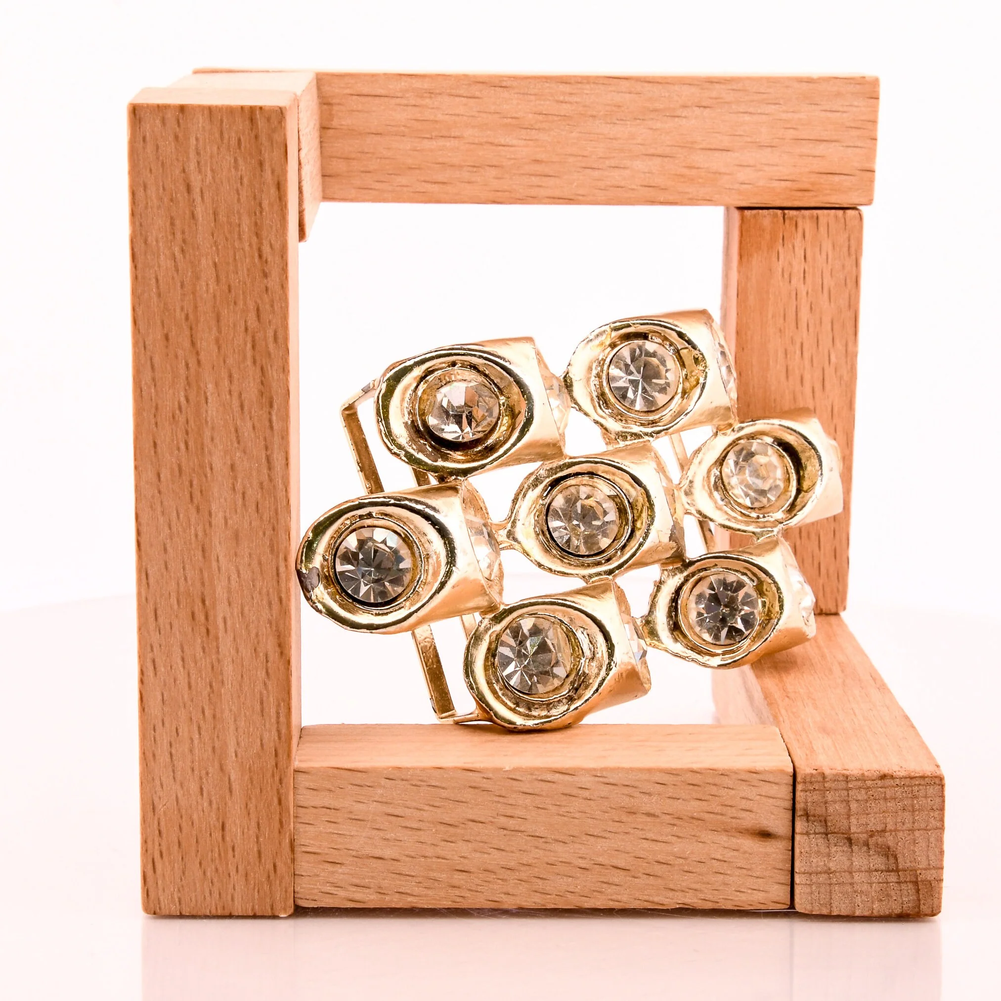 Gold Rhinestone Anemone Belt Buckle - Image 8
