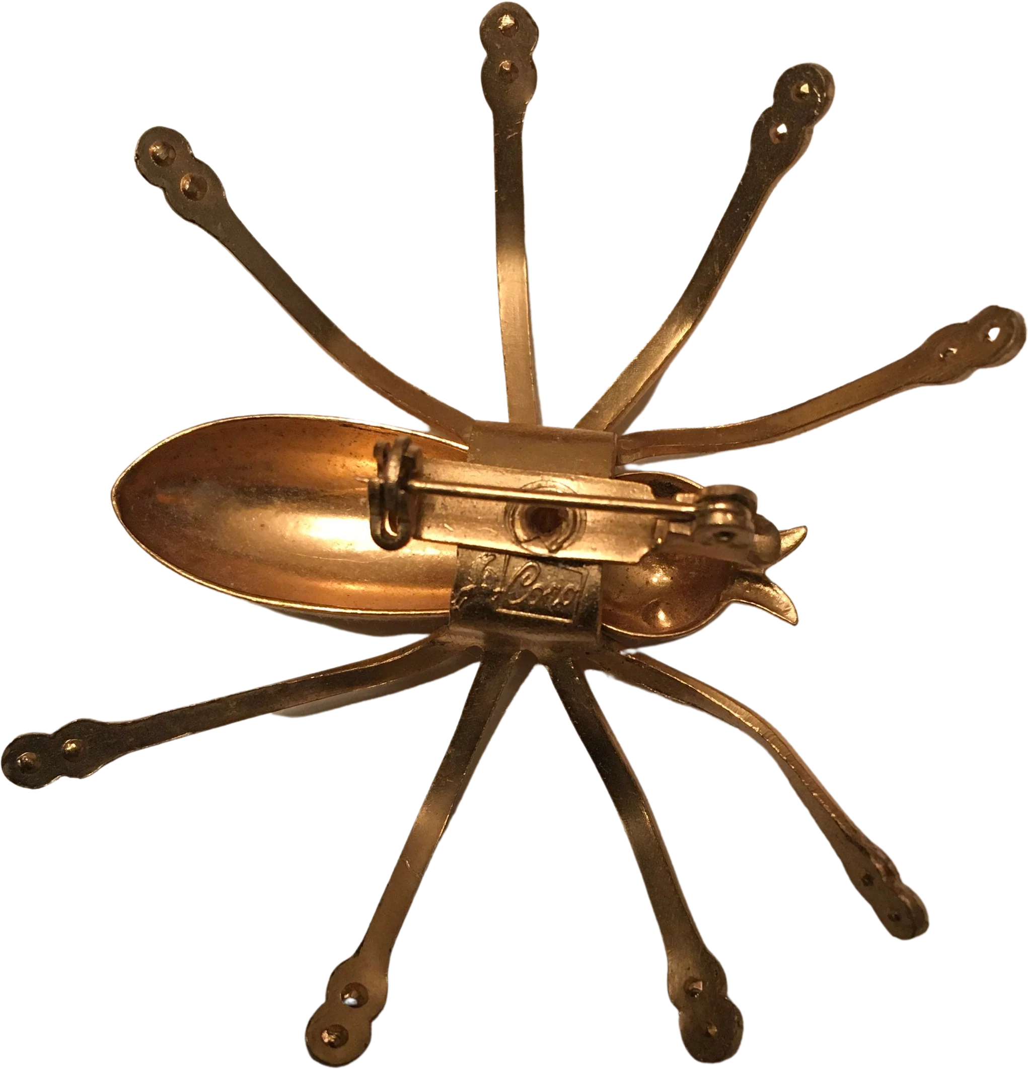 Gold Rhinestone Bug Spider Brooch by  Pegasus Coro - Image 2