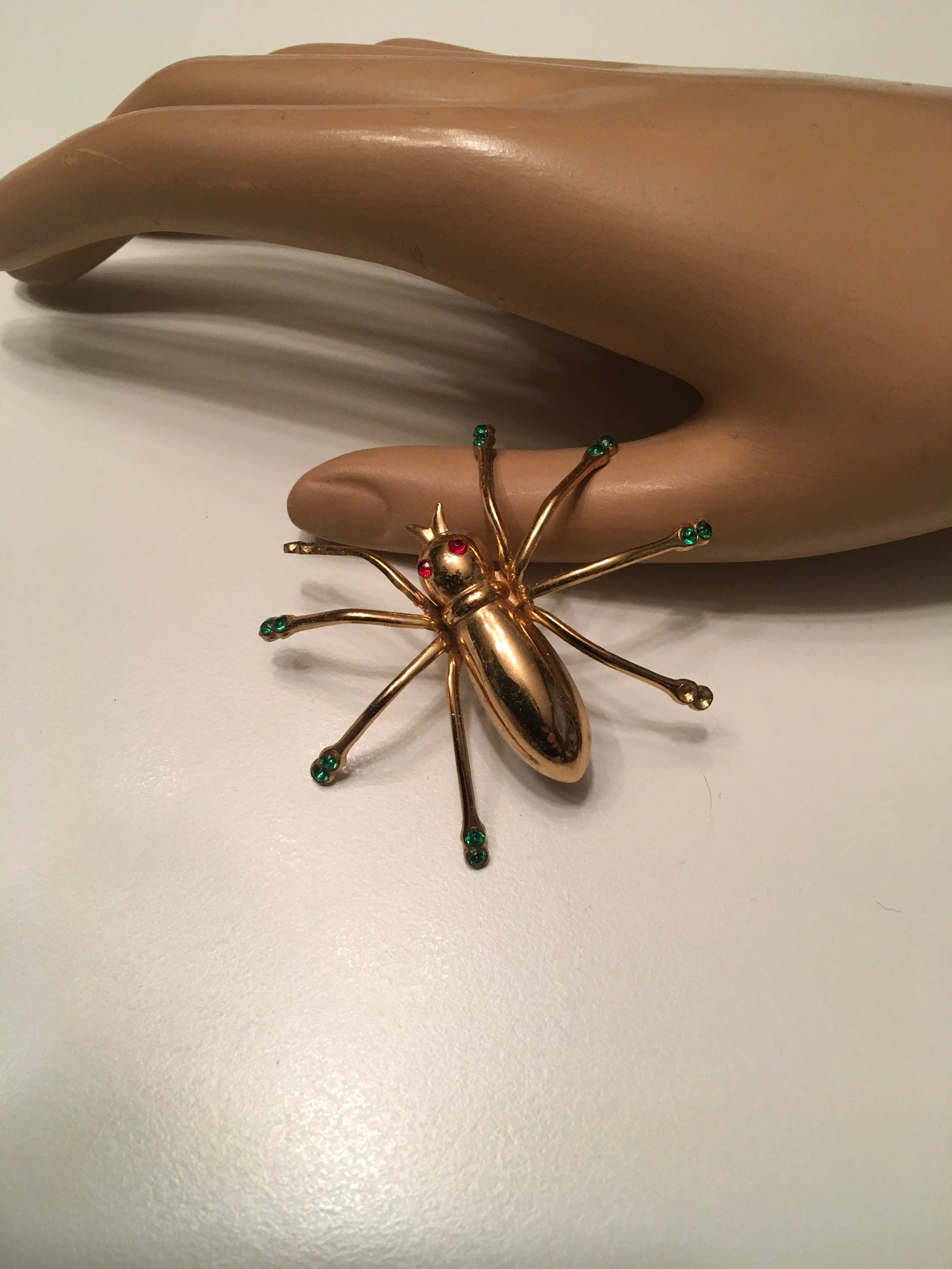 Gold Rhinestone Bug Spider Brooch by  Pegasus Coro - Image 4