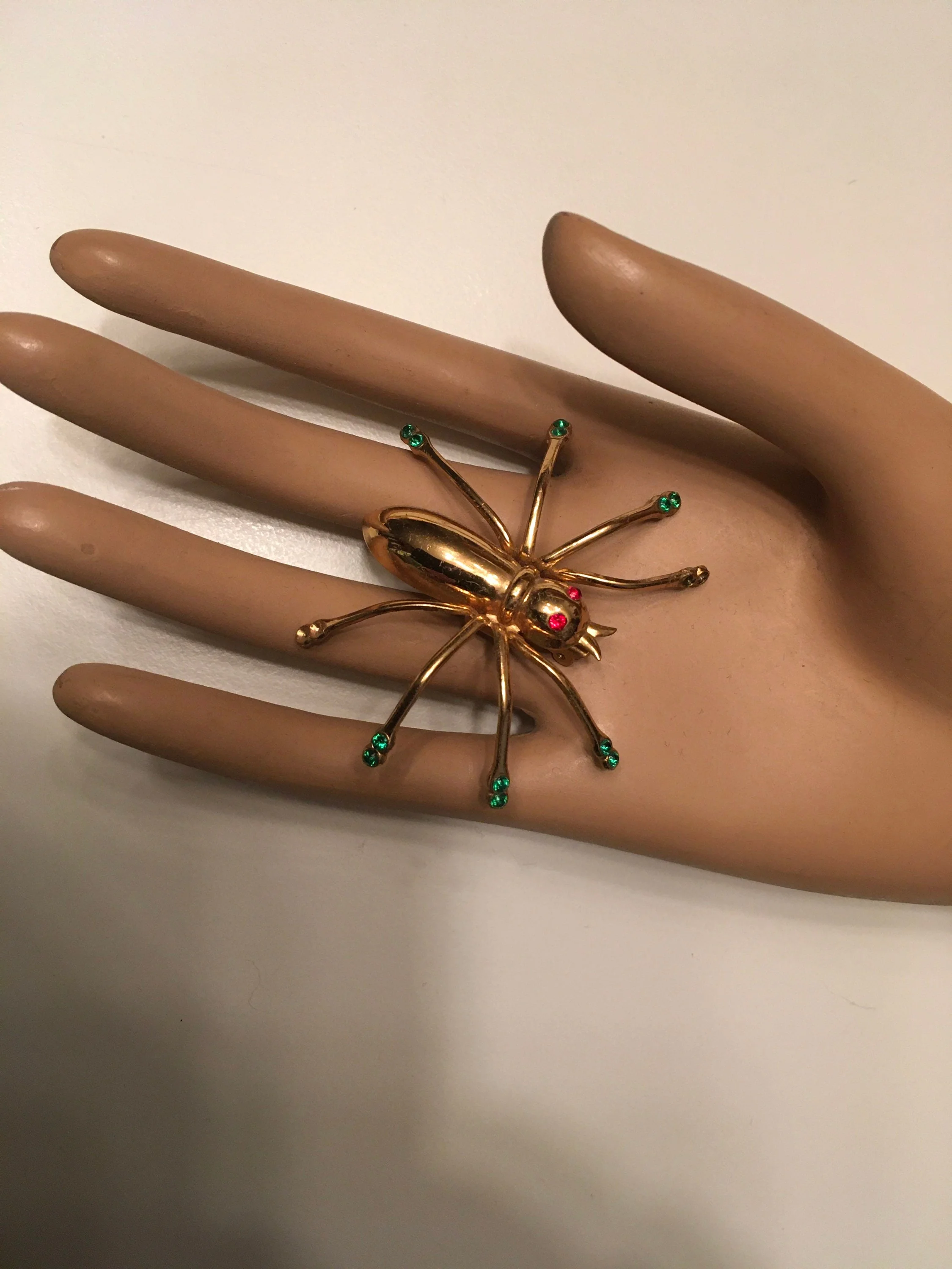 Gold Rhinestone Bug Spider Brooch by  Pegasus Coro - Image 5