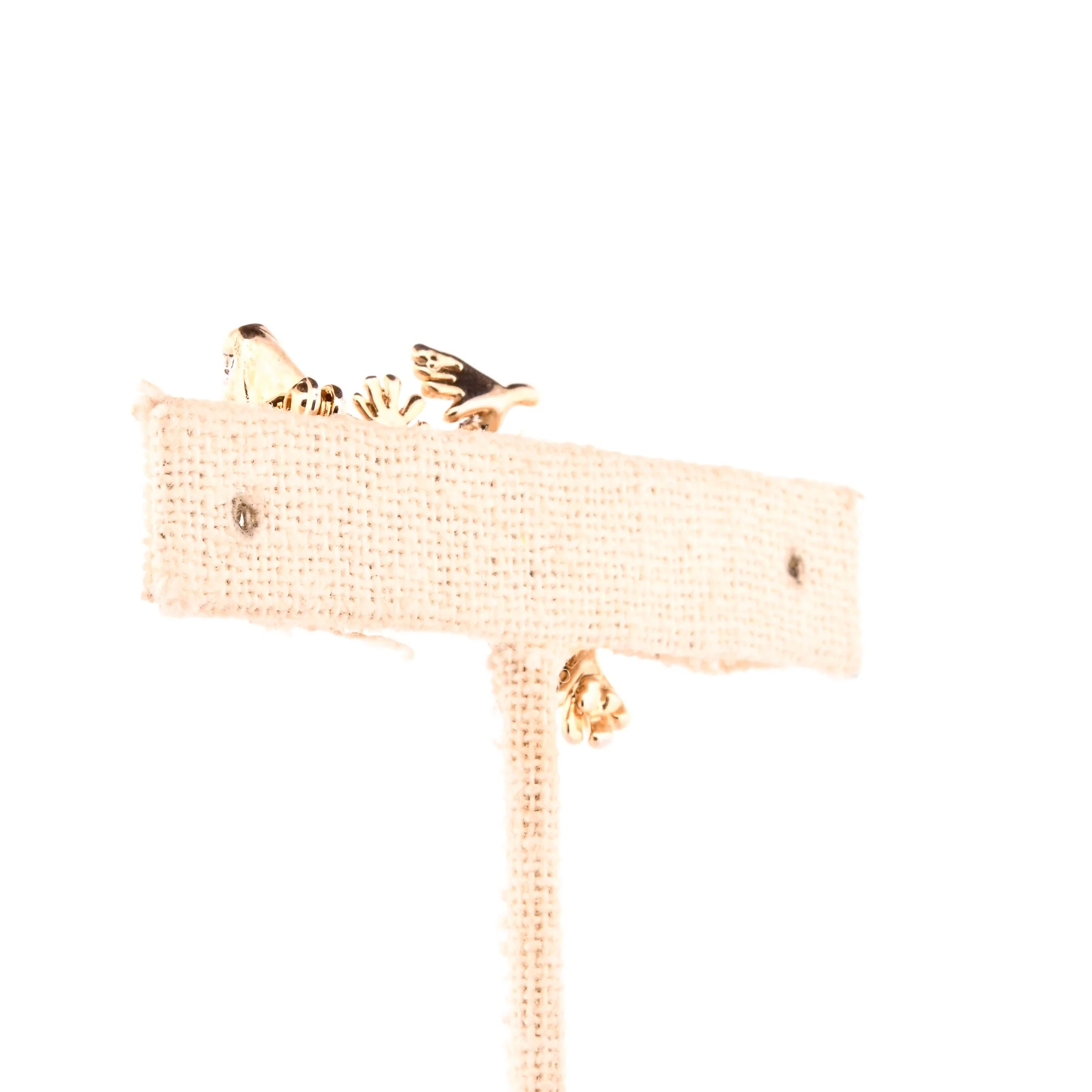 Gold Rhinestone Gecko Brooch Pin - Image 4