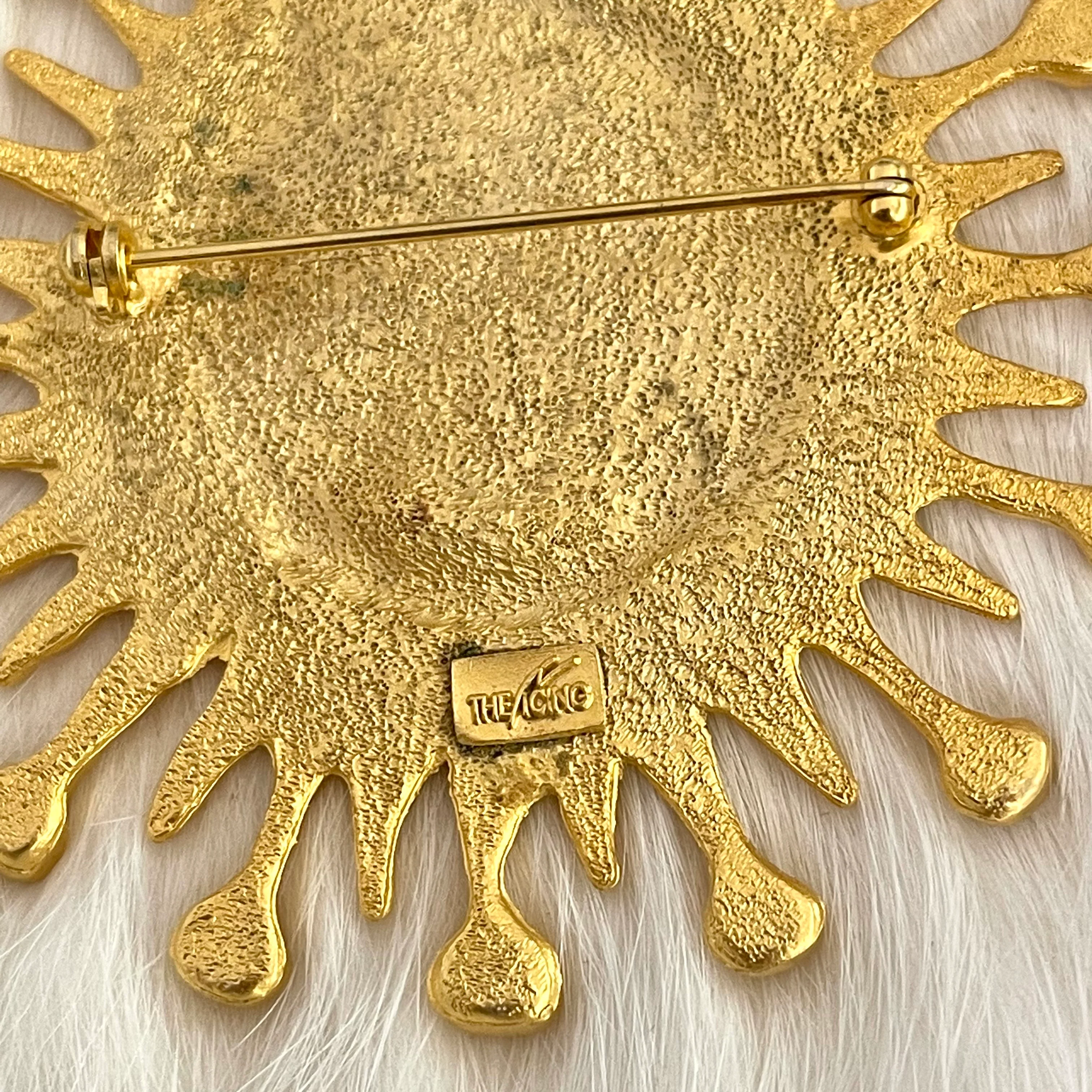 Gold Soleil Sun Face Brooch By The Icing - Image 6