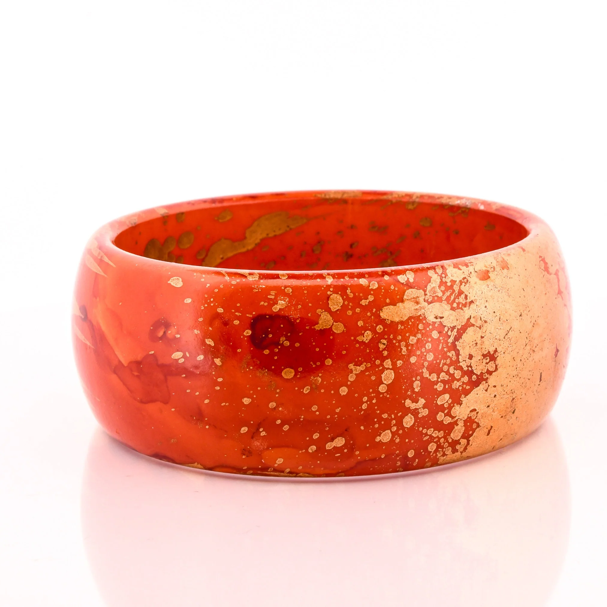 Gold Splash Coral Red Bangle - Image 7