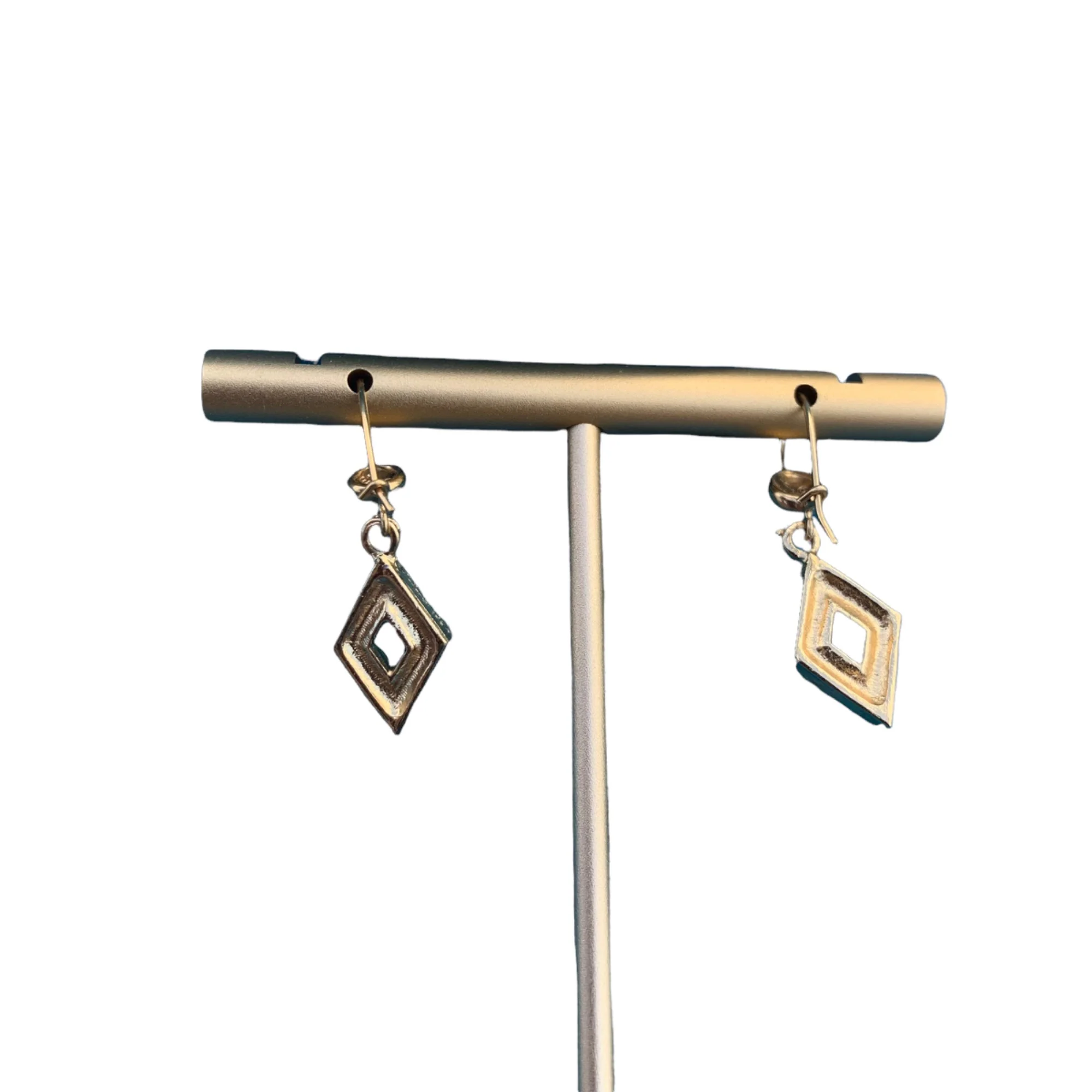 Gold Tone Textured Minimalist Wire Back Earrings By Monet - Image 4
