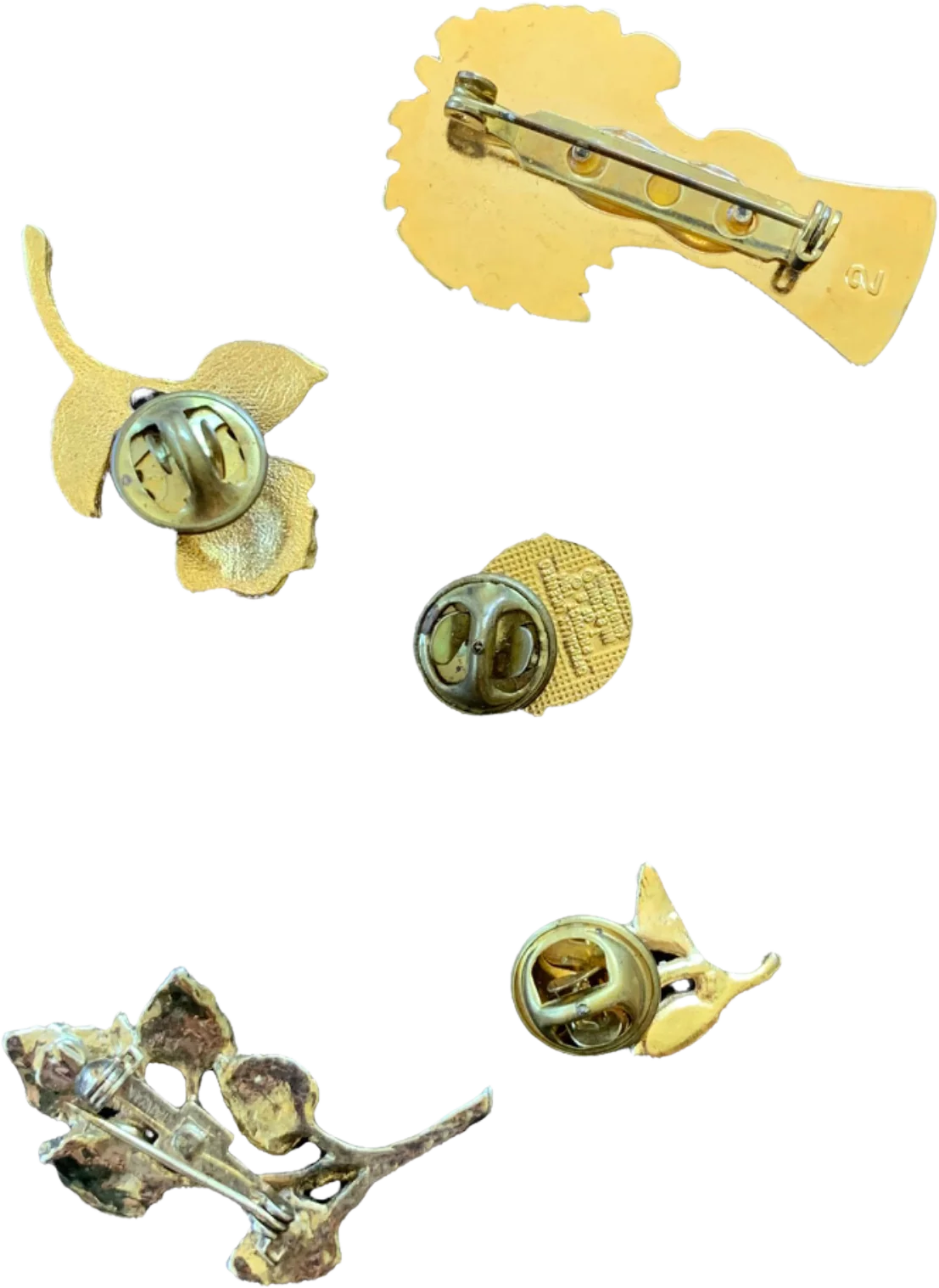 Gold Toned Floral Brooch Lapel Pin Lot - Image 2