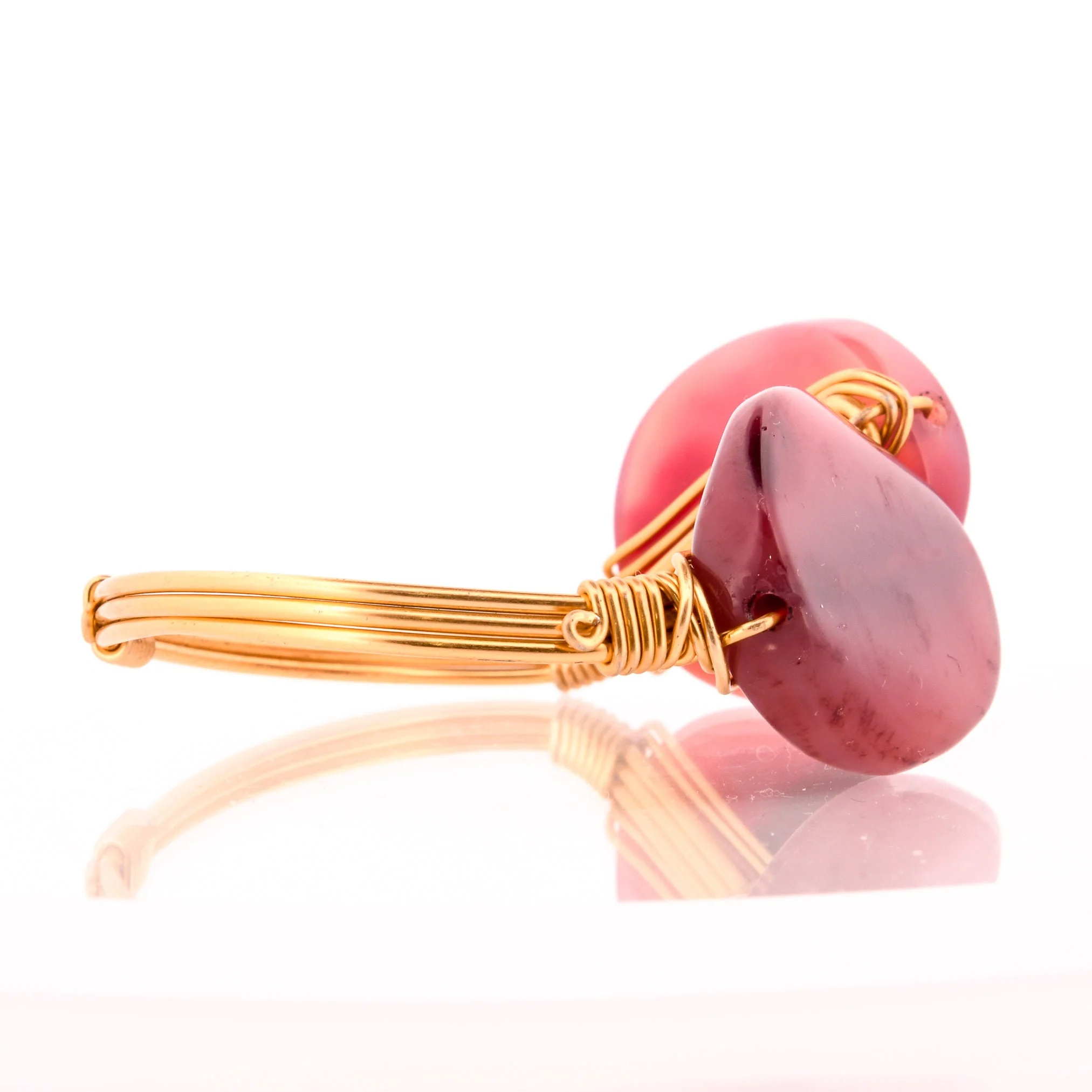 Gold Wire Wrap Agate Cuff - Image 7
