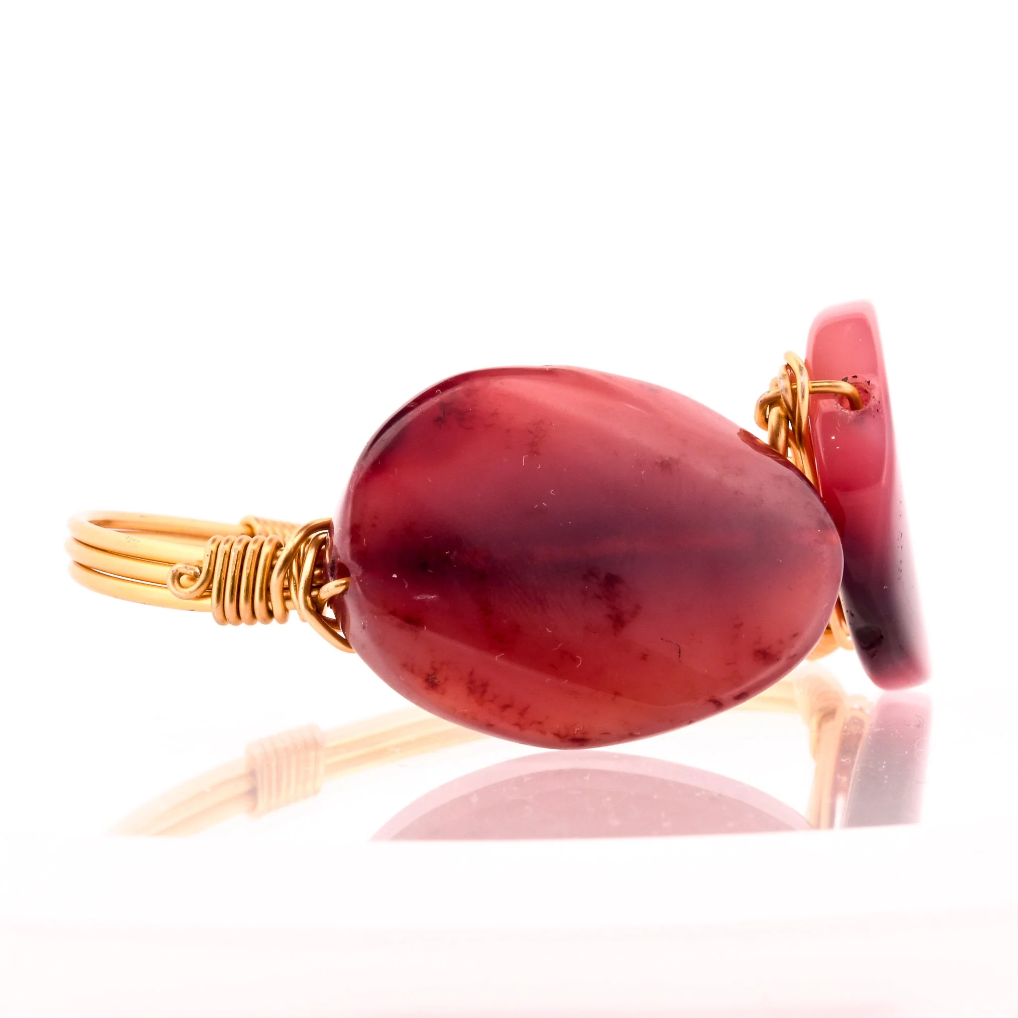 Gold Wire Wrap Agate Cuff - Image 8