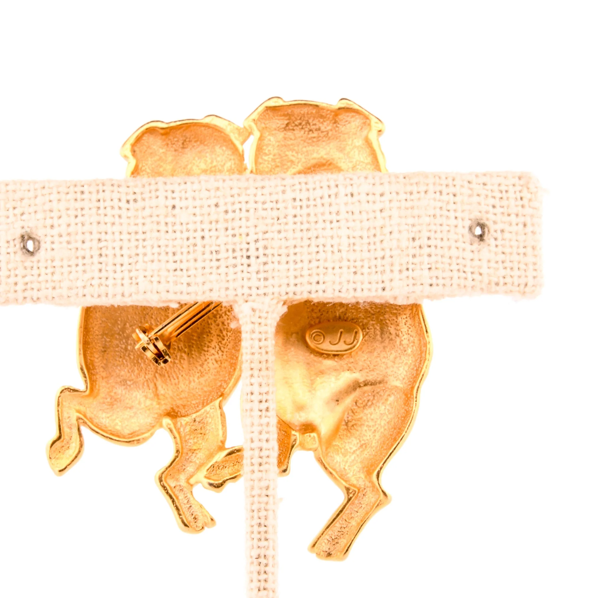Golden Dancing Pigs Brooch - Image 5