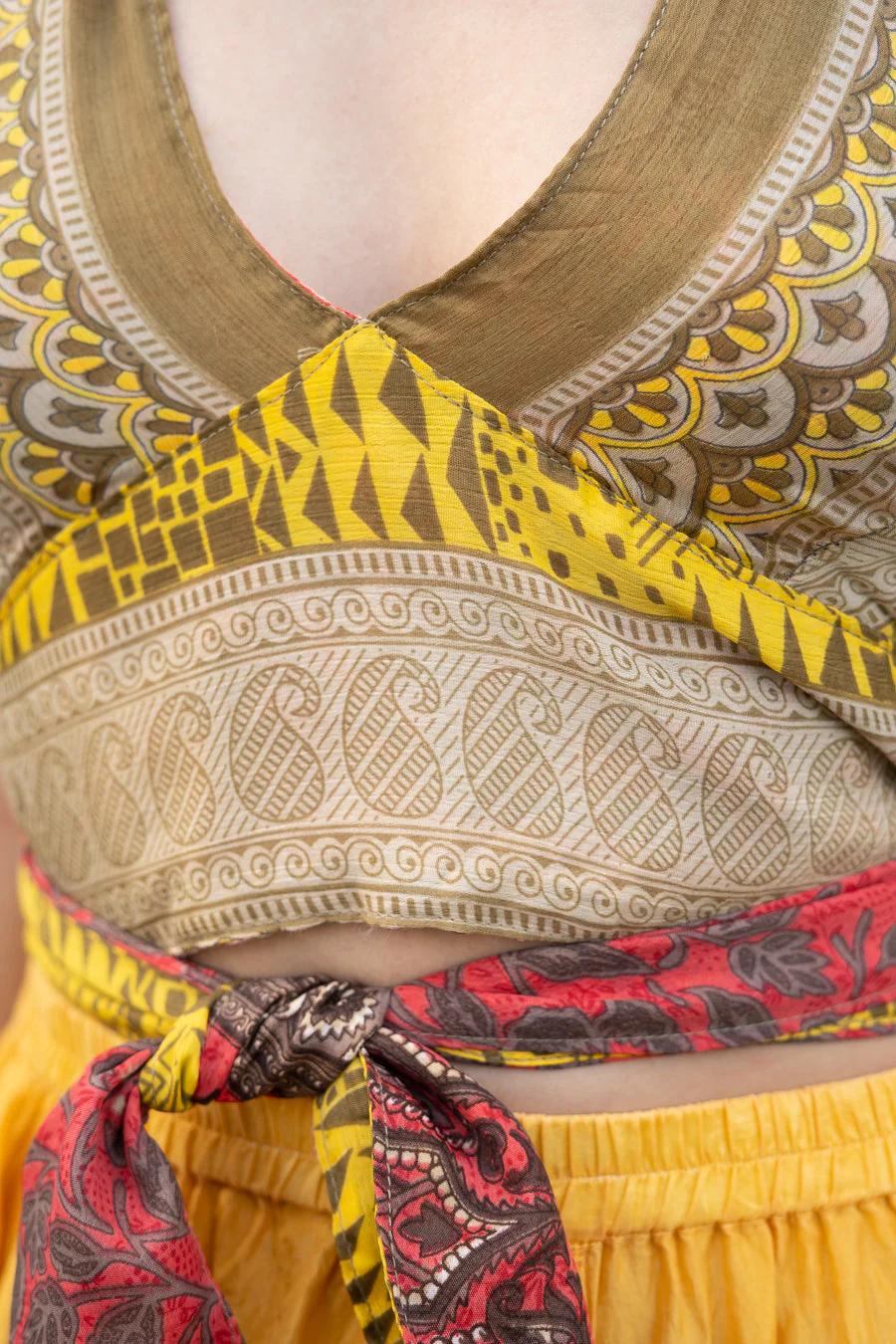 Golden Flame Silk Halter Dress - Image 8