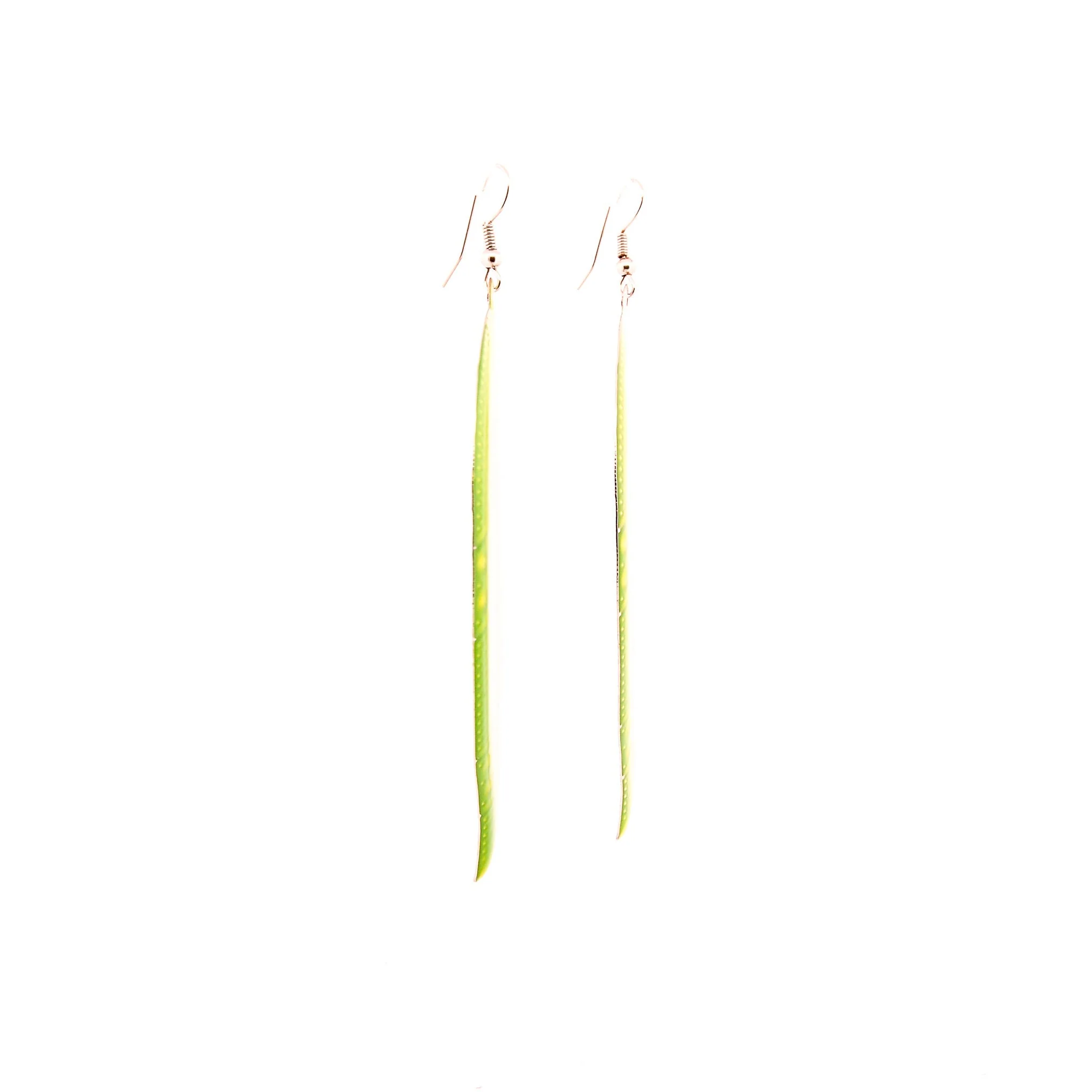 Golden Green Leaf Dangle Earrings - Image 8