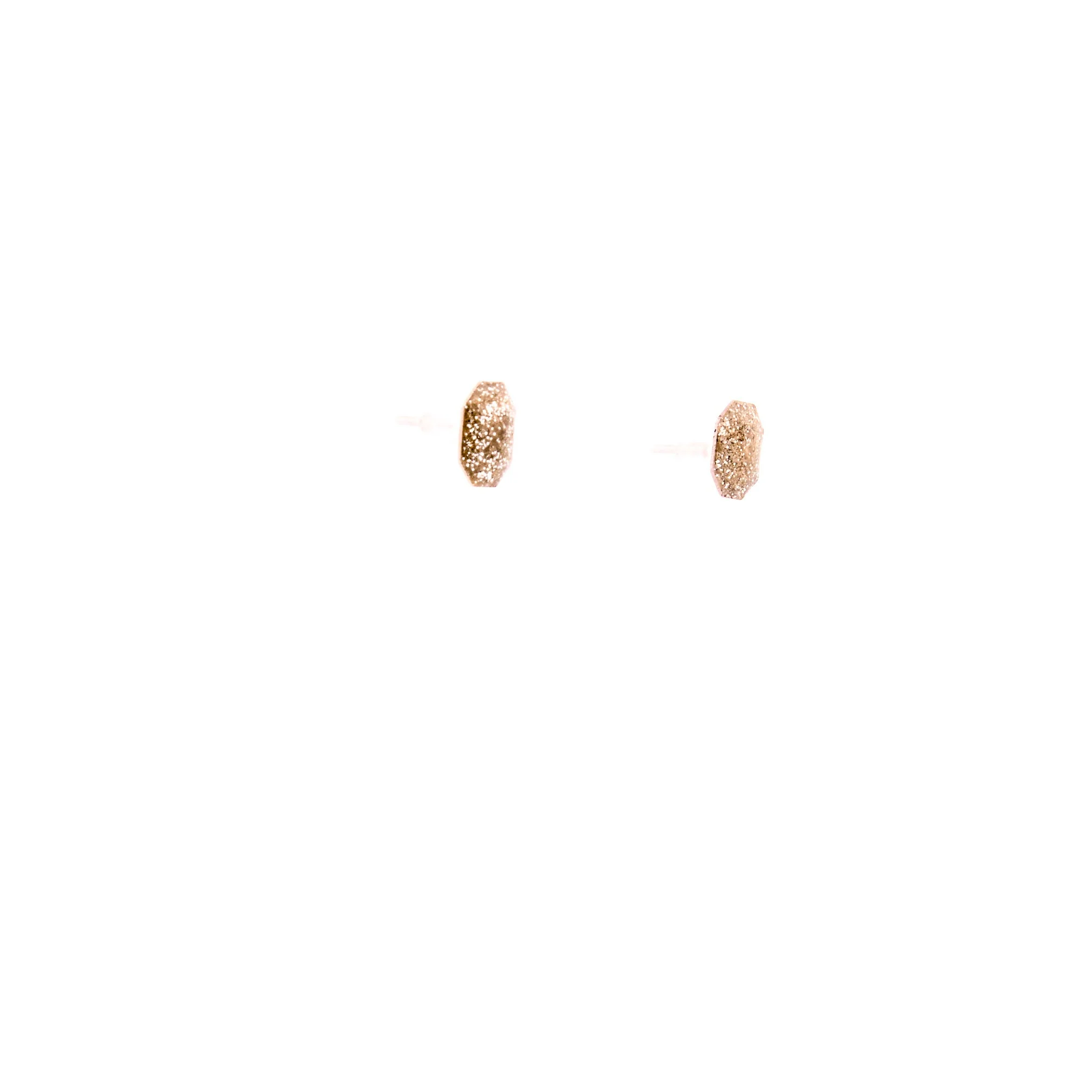 Golden Octagonal Stud Earrings - Image 8