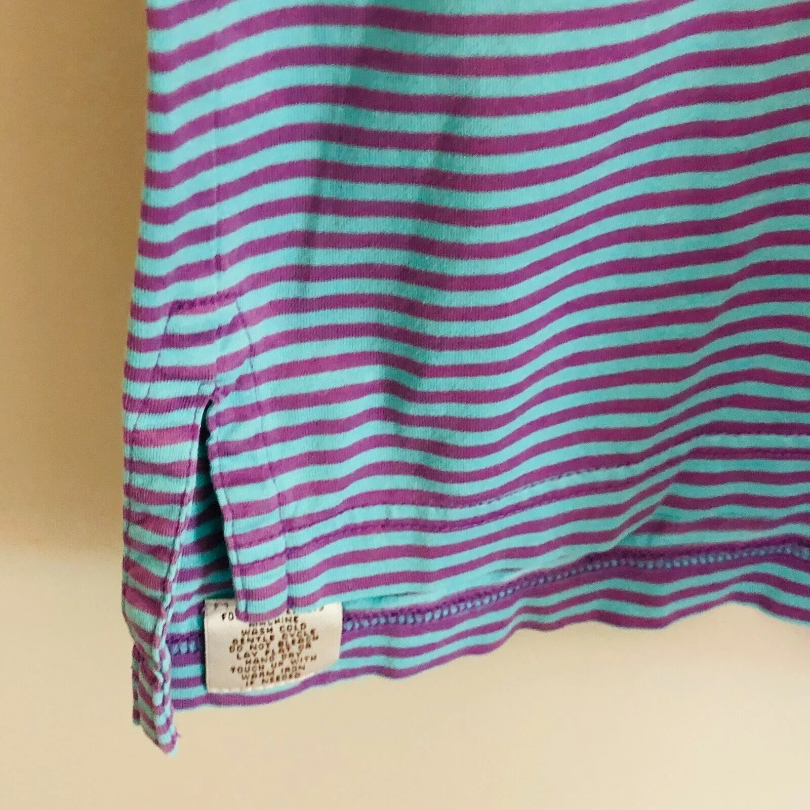 Golf Polo Mens Large Short Sleeve Collared Cotton Blue Pink Striped by Peter Millar - Image 7