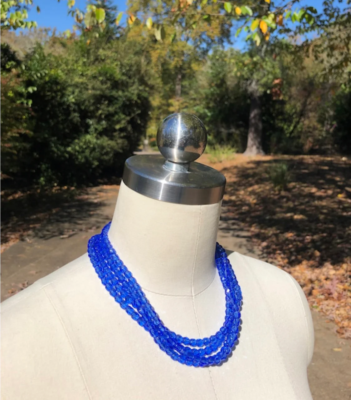 Gorgeous 60s Blue Torsade Necklace - Image 7
