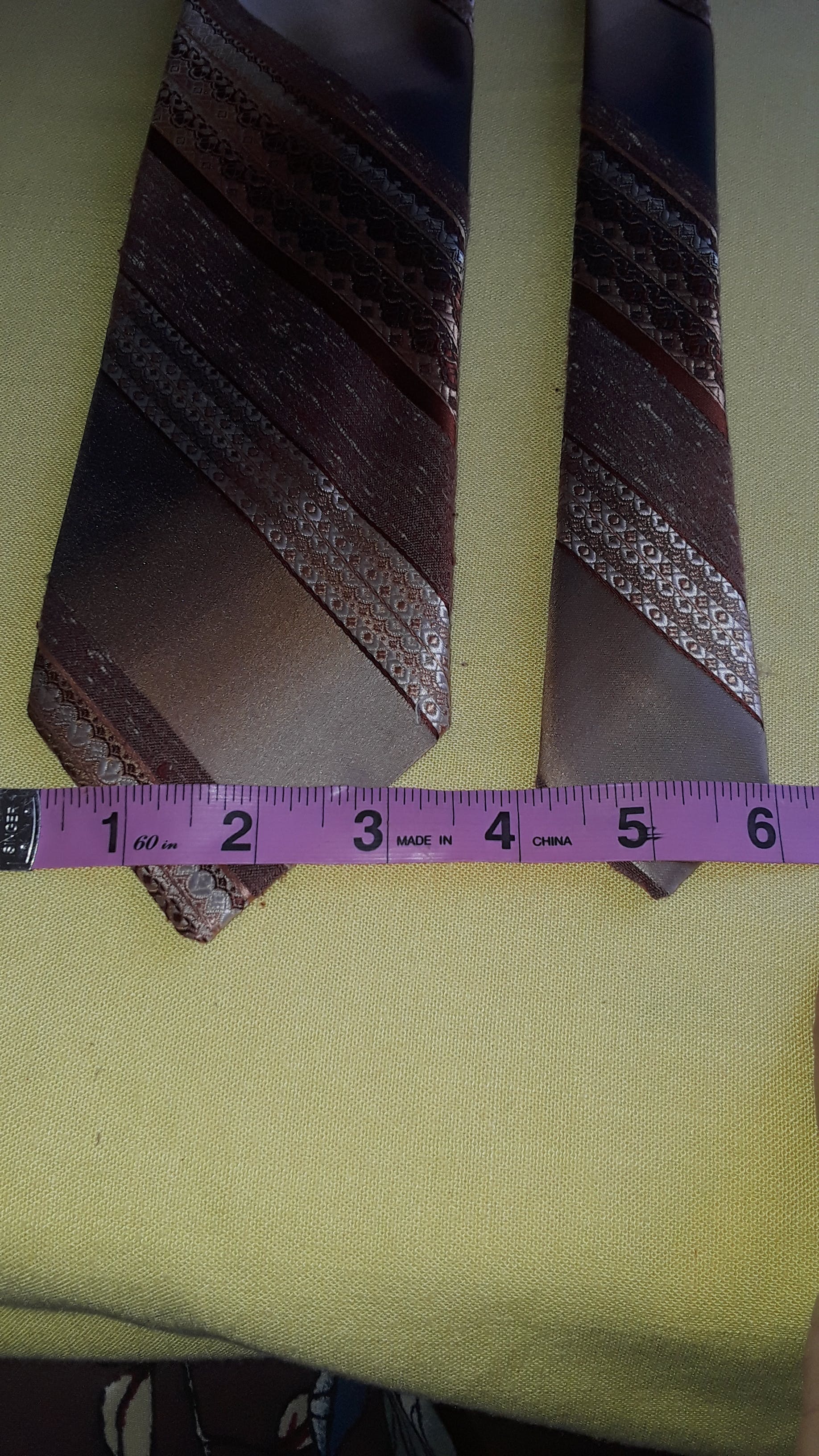 Gorgeous Brown Striped Tie by Hamburgers Baltimore By Oleg Cassini - Image 3