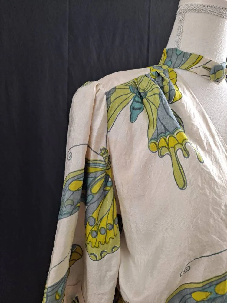 Gorgeous Rare 30s Silk Butterfly Dressing Gown - Image 6