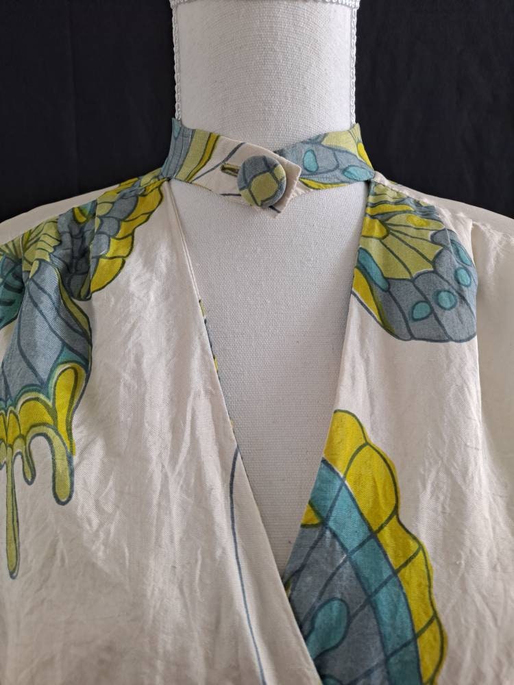 Gorgeous Rare 30s Silk Butterfly Dressing Gown - Image 7