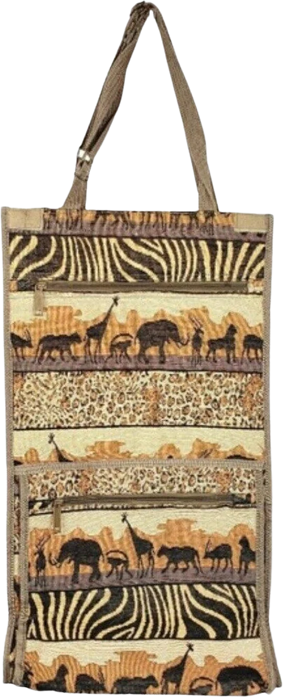 Granny Chic Rolling Cart Bag Safari Travel Folding and Collapsible 80s Nwt by Jade