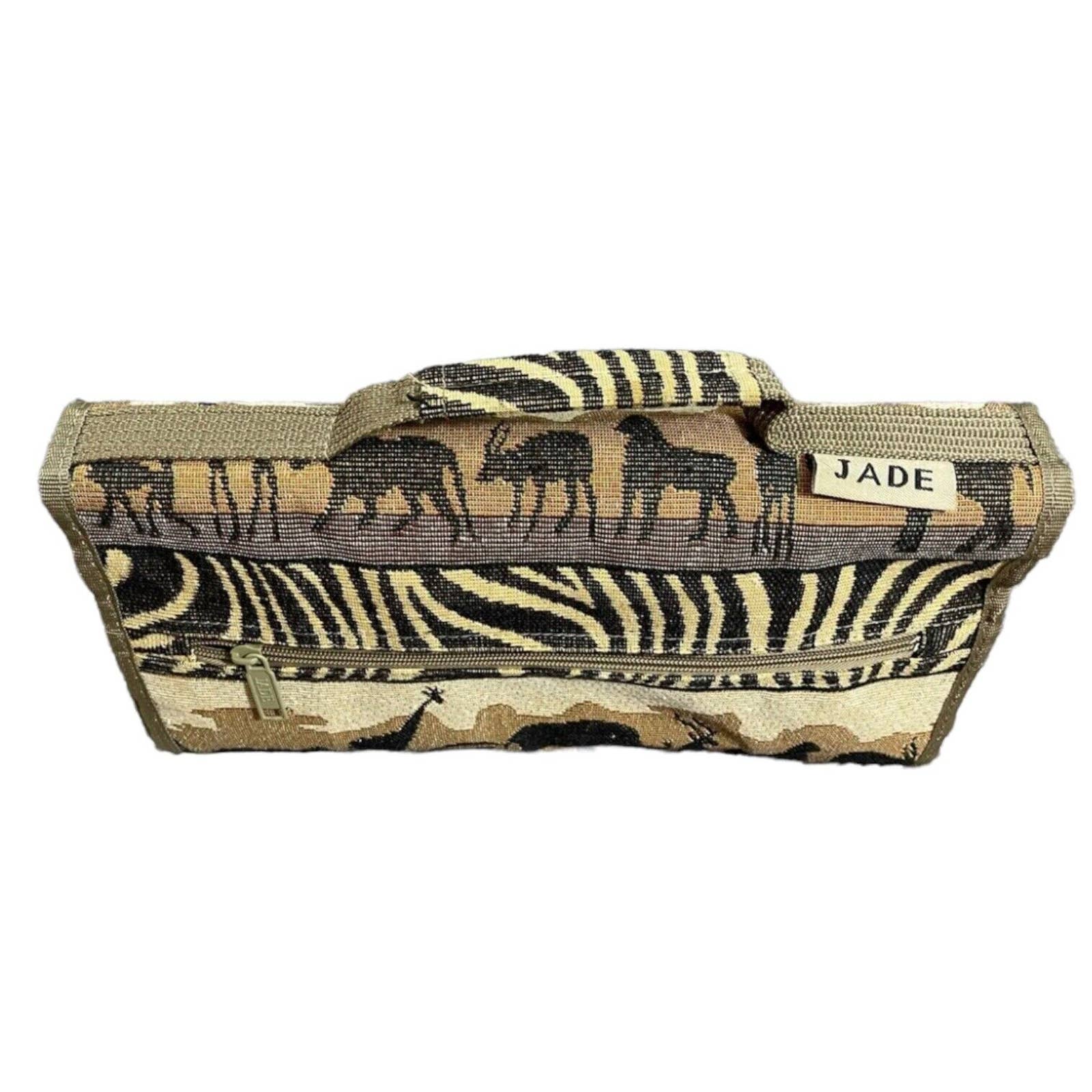 Granny Chic Rolling Cart Bag Safari Travel Folding and Collapsible 80s Nwt by Jade - Image 2