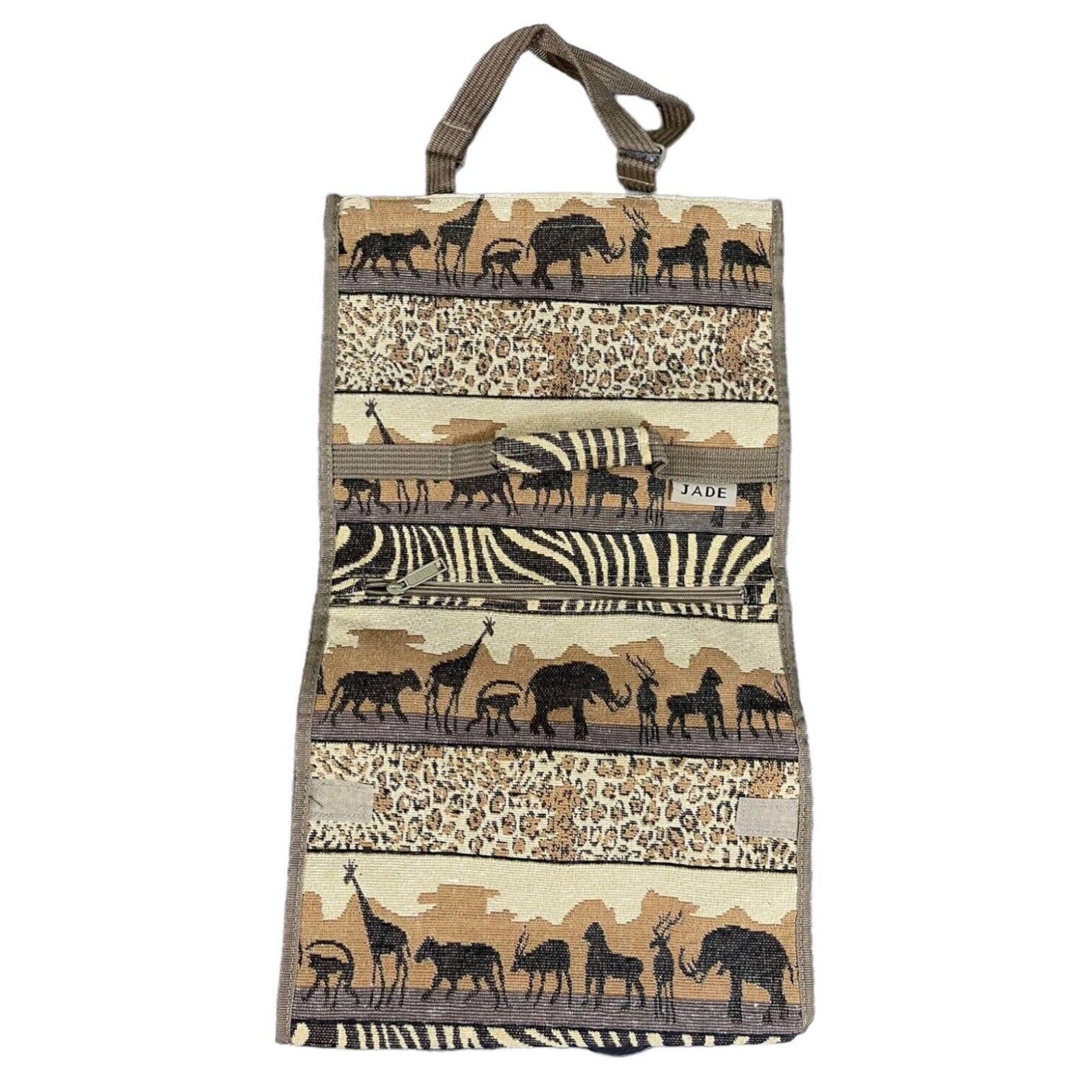 Granny Chic Rolling Cart Bag Safari Travel Folding and Collapsible 80s Nwt by Jade - Image 5