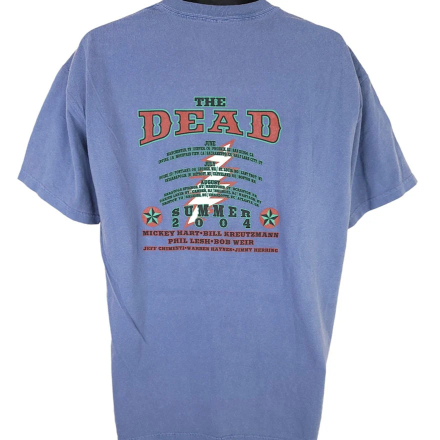 Grateful Dead T-Shirt Vintage 00s 2004 Summer Tour Train Skull Mens Size Xl New - Image 4