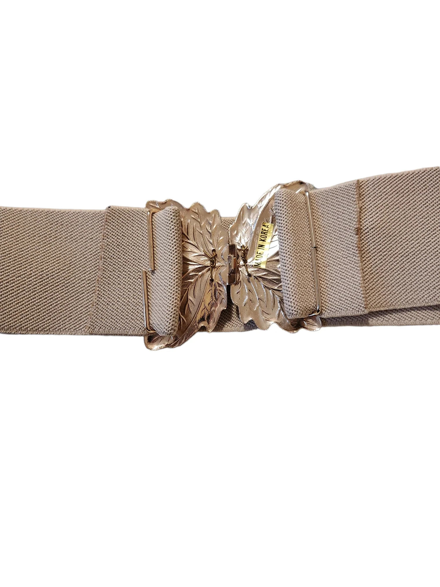 Gray And Silver Tone Pearl Bead Elastic Cinch Belt - Image 4
