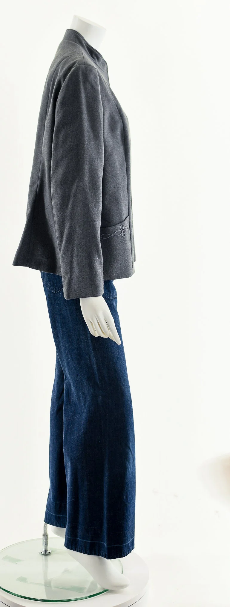 Gray Minimalistic Woolen Jacket by Winkelman's - Image 5