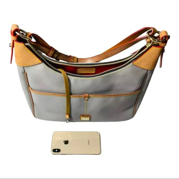 Gray Pebble Leather Kimberly Crossbody Bag In Mint Vintage by Dooney and Bourke - Image 3